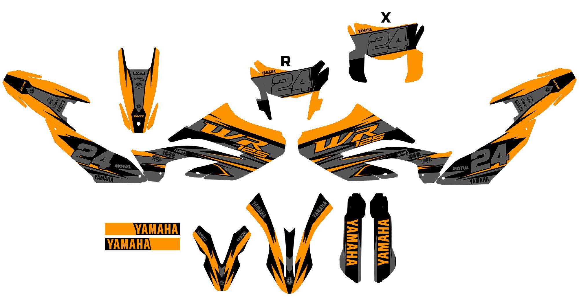 kit déco yamaha wr 125 gotam orange