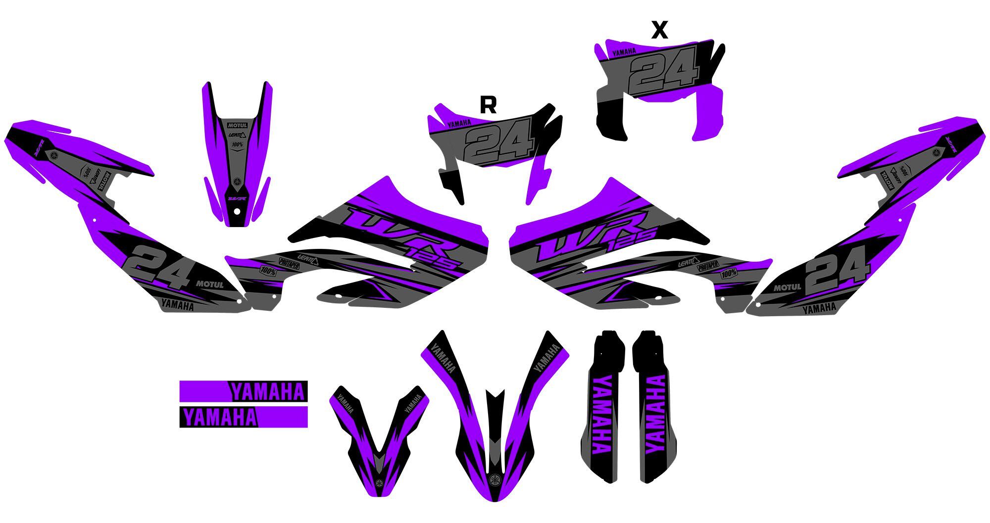 kit déco yamaha wr 125 gotam violet