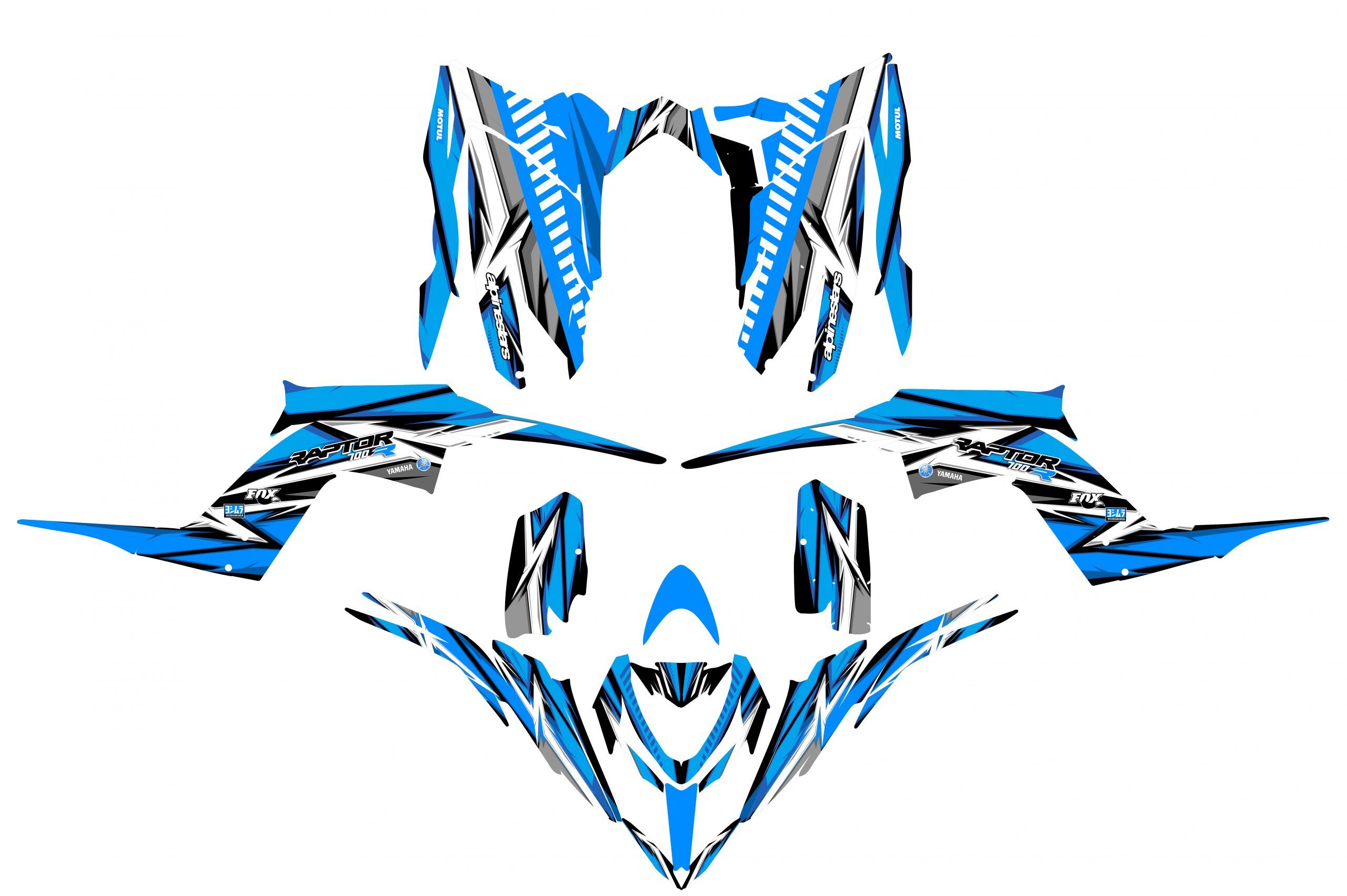 kit déco yamaha yfm 700 raptor color bleu #2