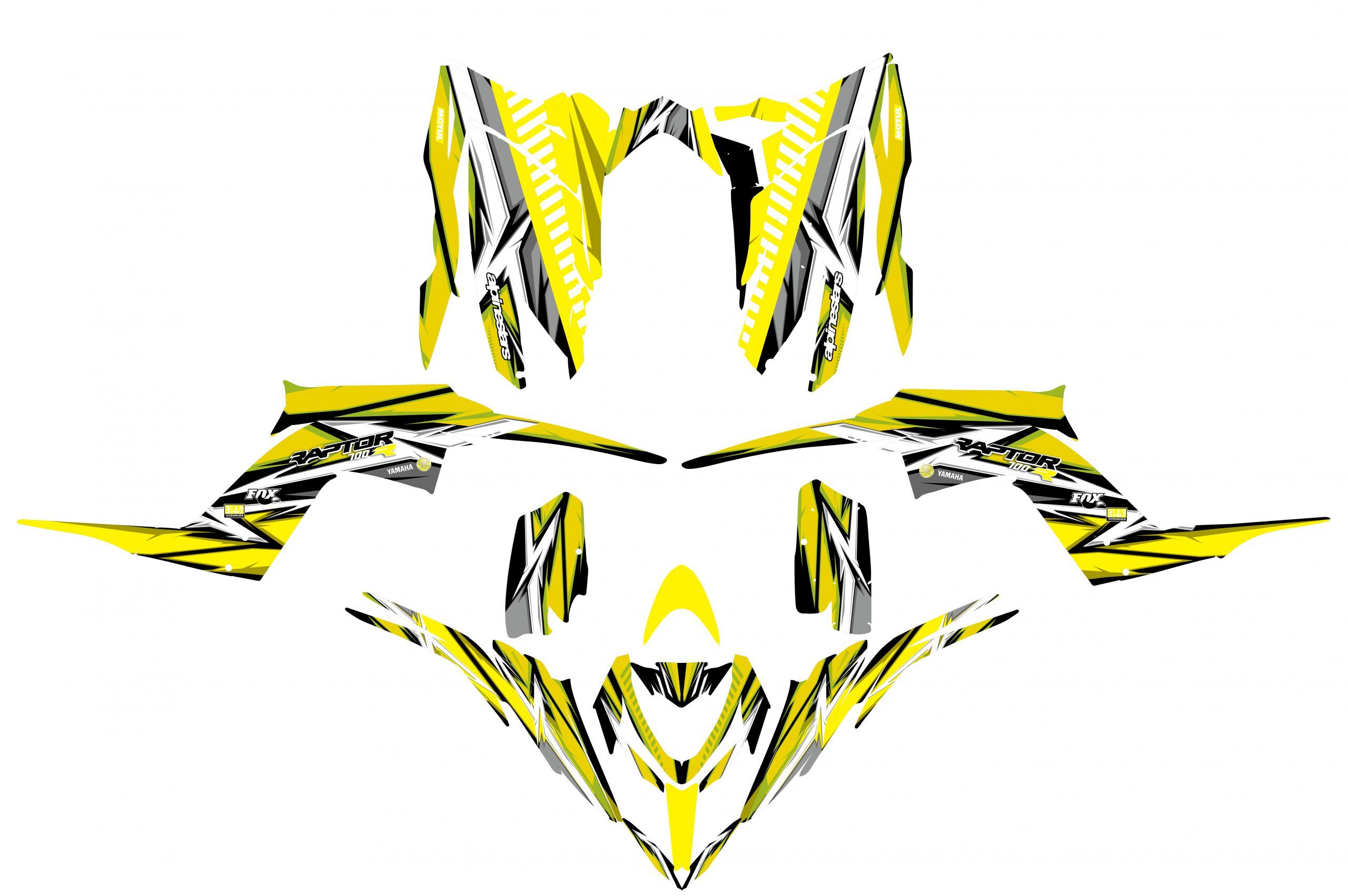 kit déco yamaha yfm 700 raptor color jaune