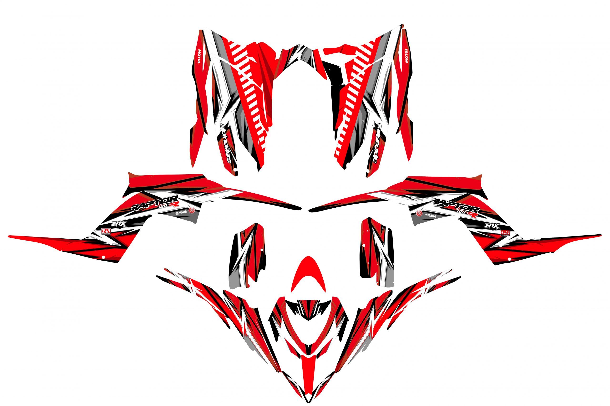 kit déco yamaha yfm 700 raptor color rouge