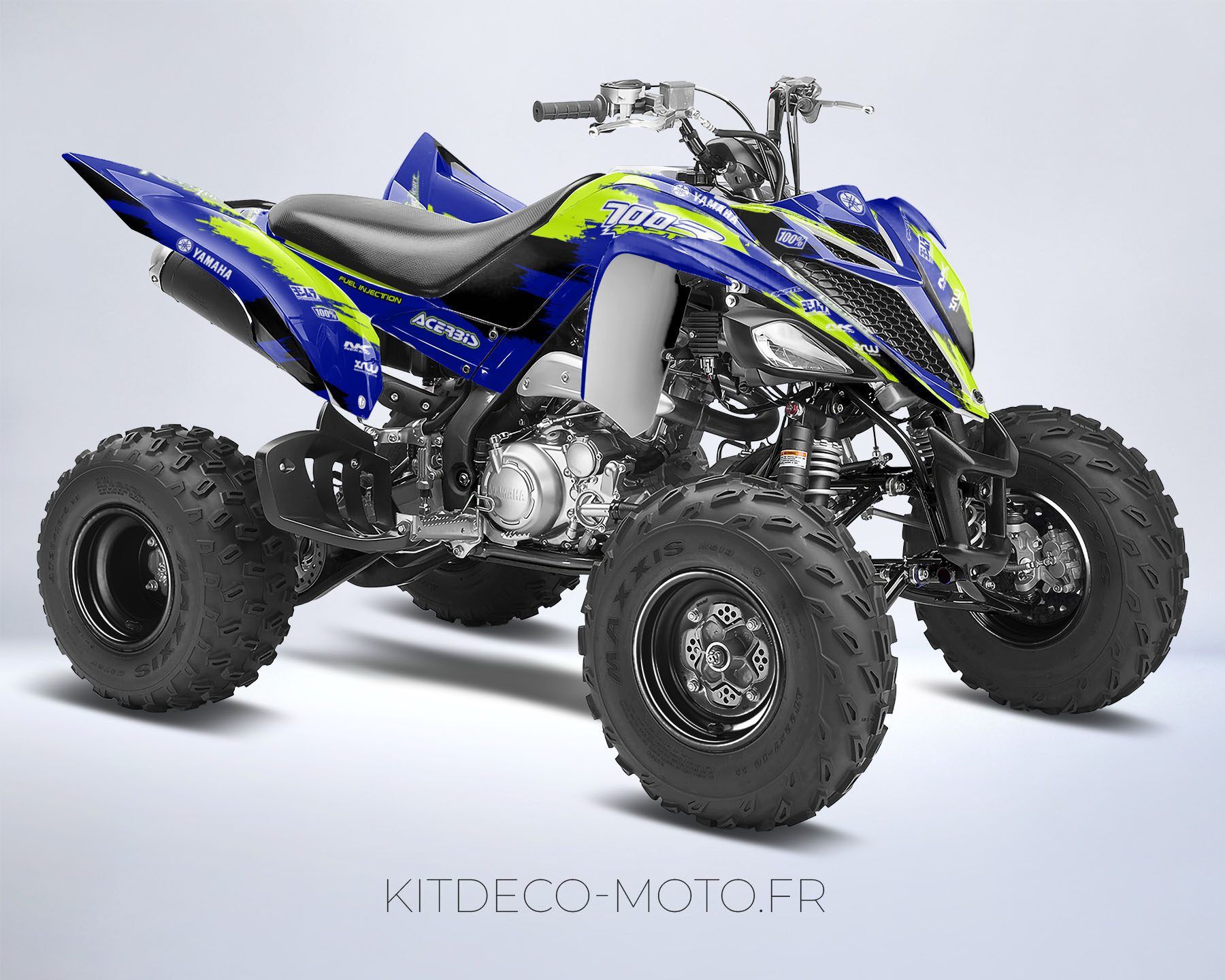 kit déco yamaha yfm 700 raptor grunge bleu / jaune