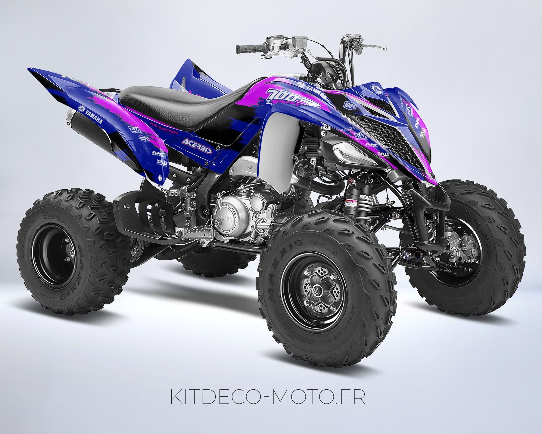 kit déco yamaha yfm 700 raptor grunge bleu / rose