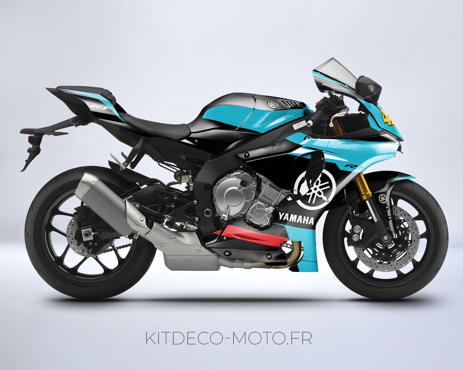kit déco yamaha r1 factory cyan