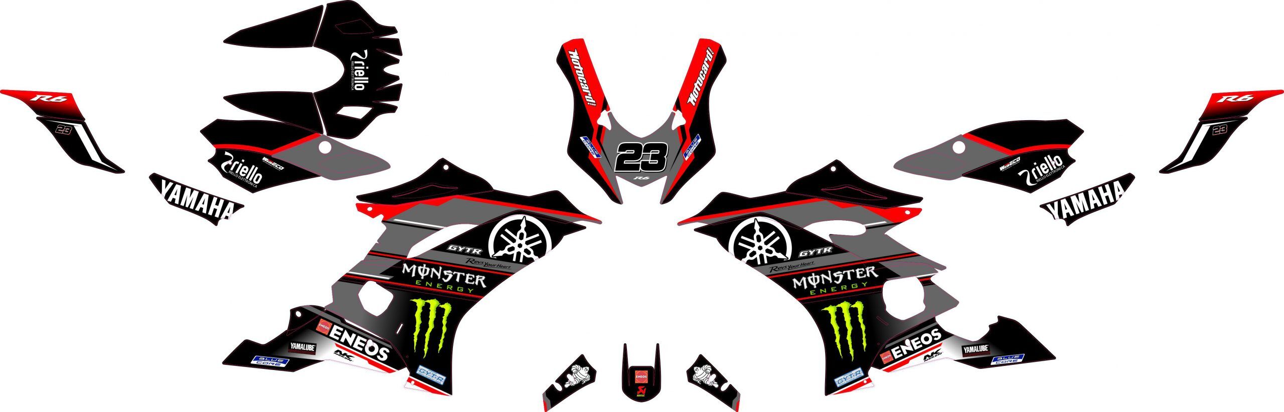 kit déco yamaha r6 gytr rouge