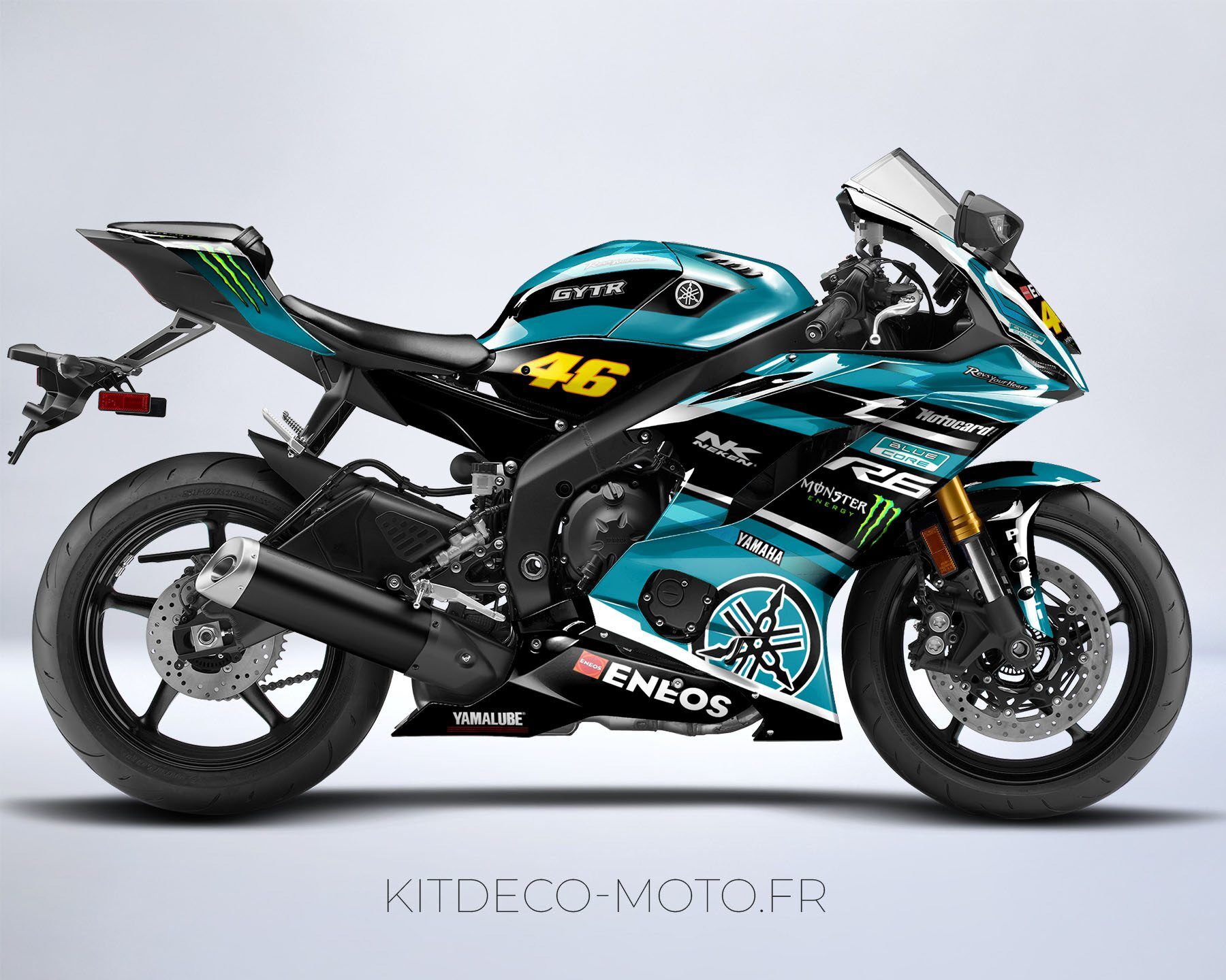 kit déco yamaha r6 monster cyan