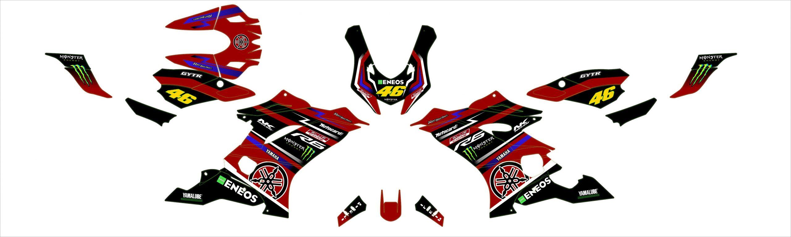 kit déco yamaha r6 monster rouge