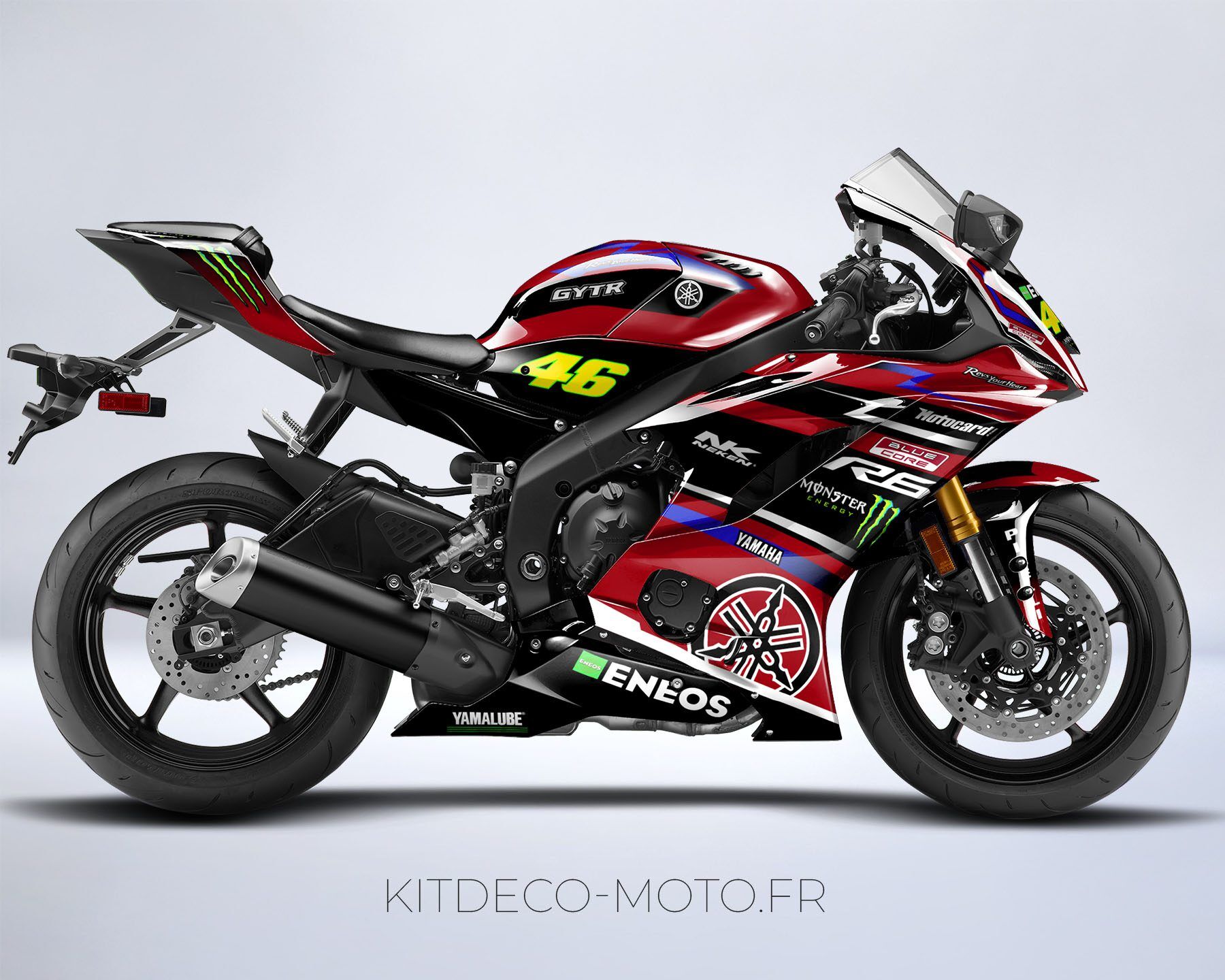 kit déco yamaha r6 monster rouge