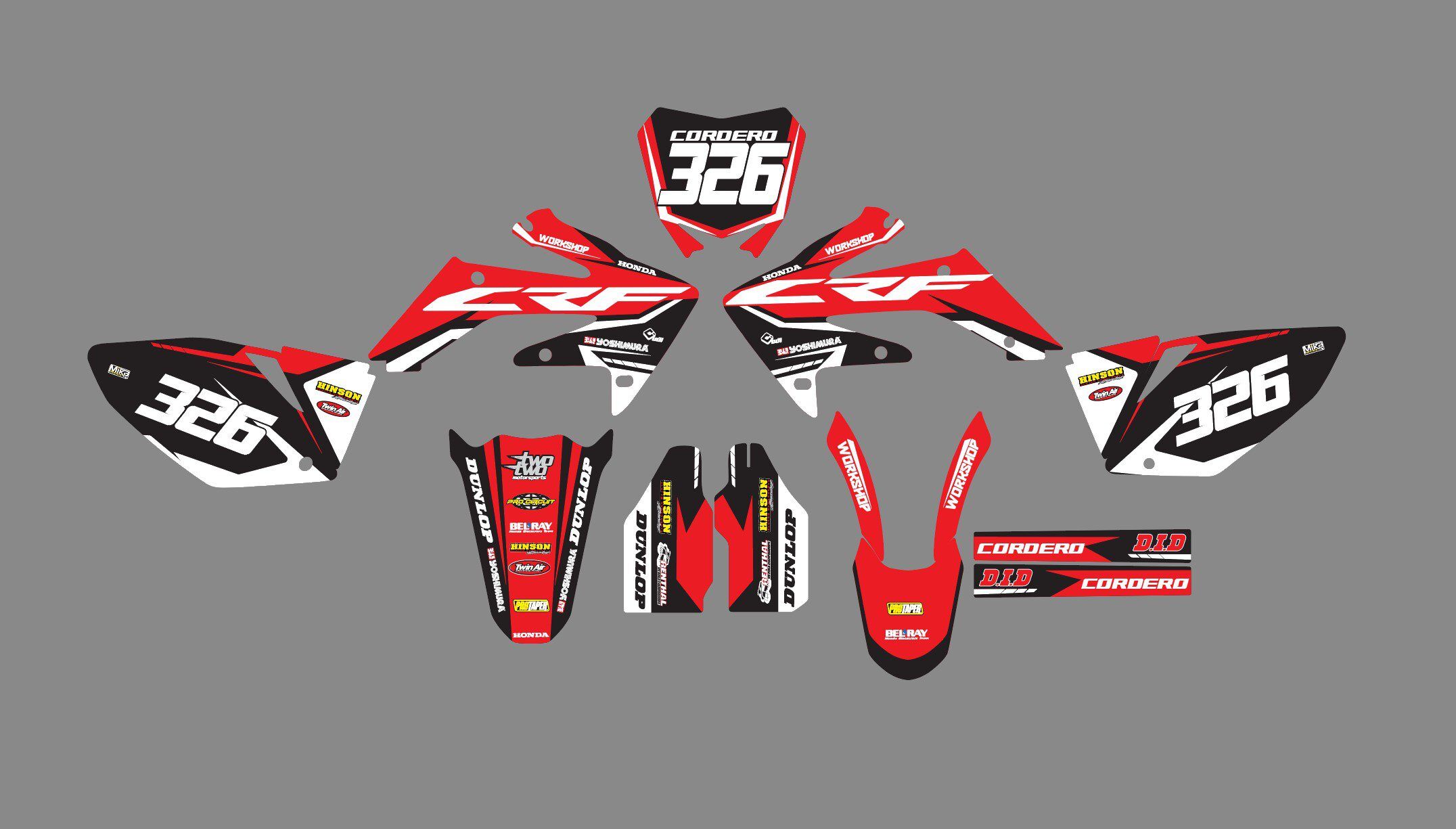 kit déco honda 250 crf (2006 2009) cordero