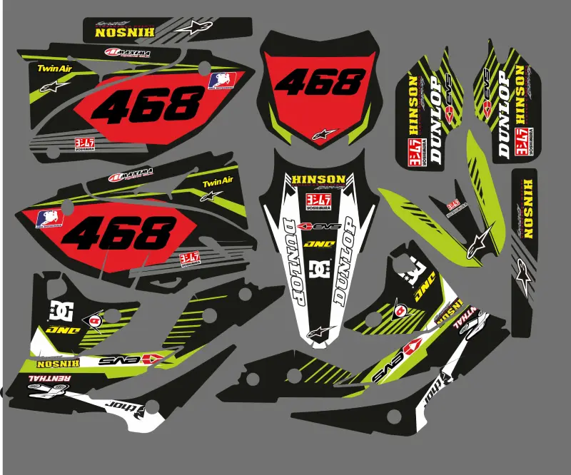 kit déco kawasaki 250 kxf (2013 2016) factory rouge