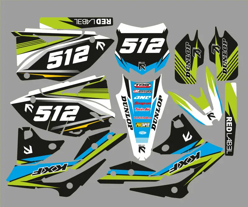 kit déco kawasaki 250 kxf (2013 2016) racing bleu