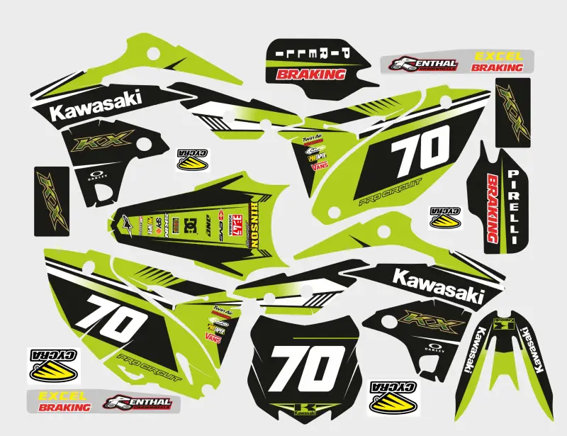 kit déco kawasaki 250 kxf (2013 2016) vert