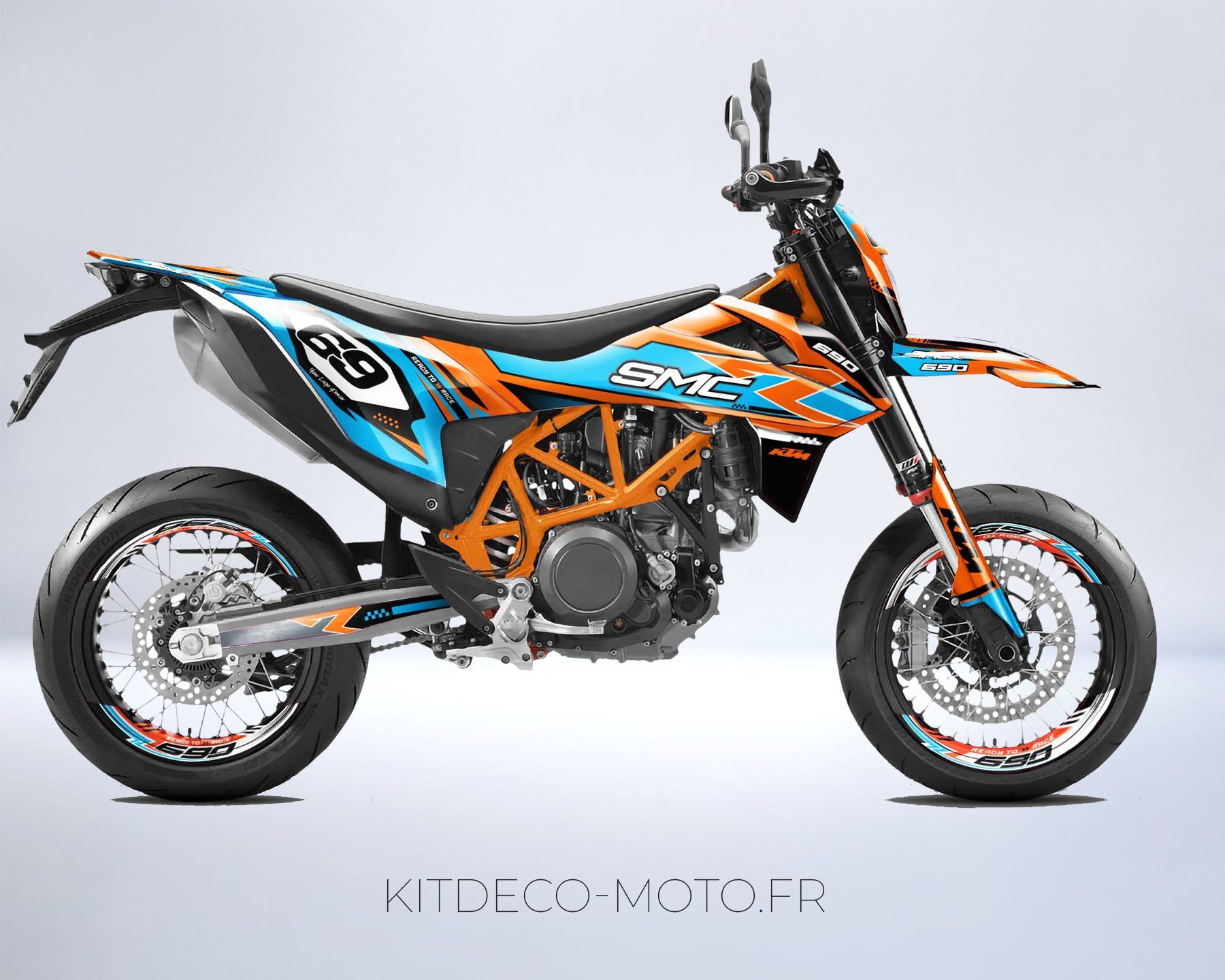 kit déco ktm 690 smcr (2019 2022) factory cyan