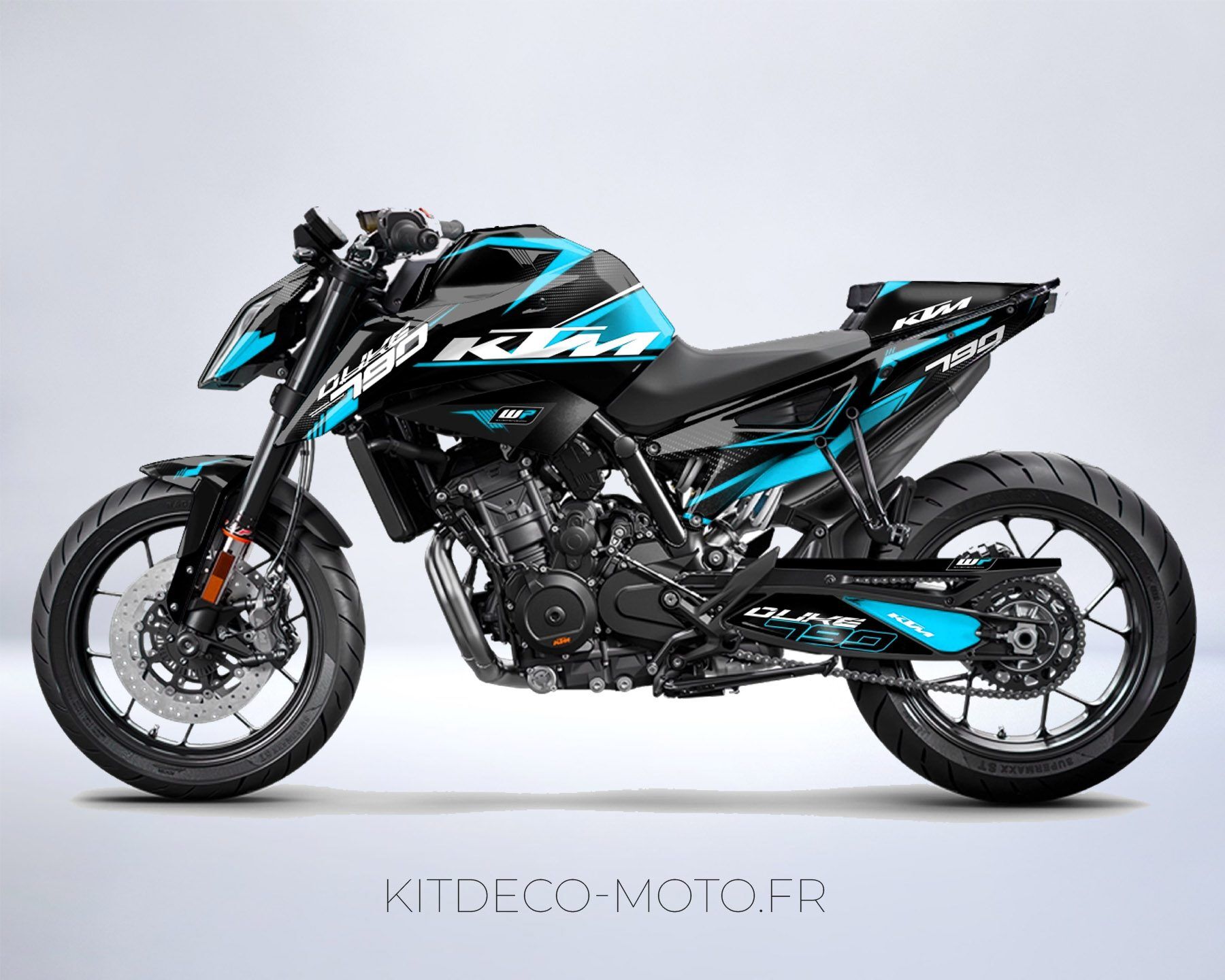 kit déco ktm 790 / 890 duke factory cyan