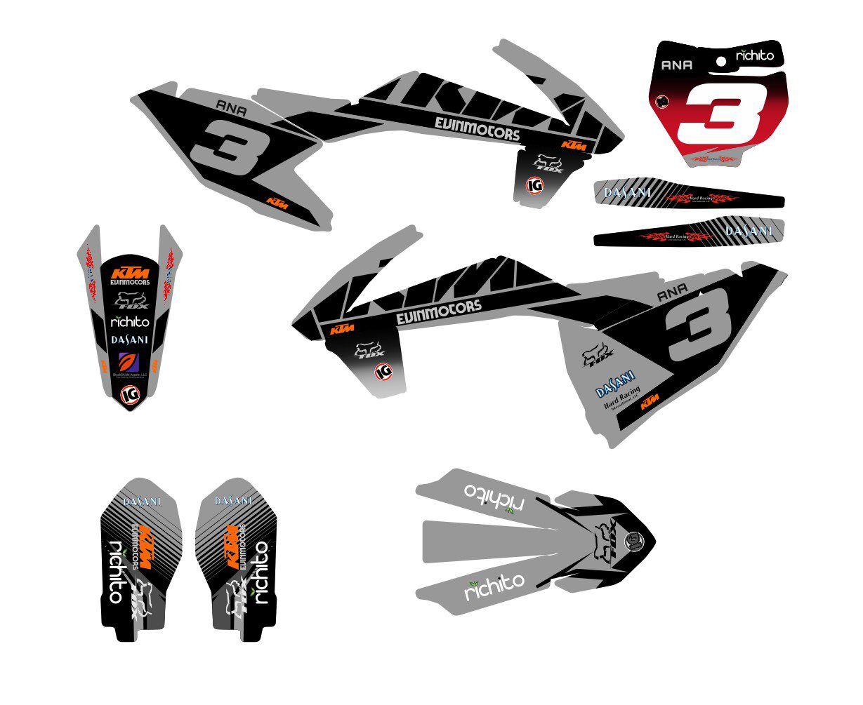 kit déco ktm 85 sx (2018 2022) factory gris