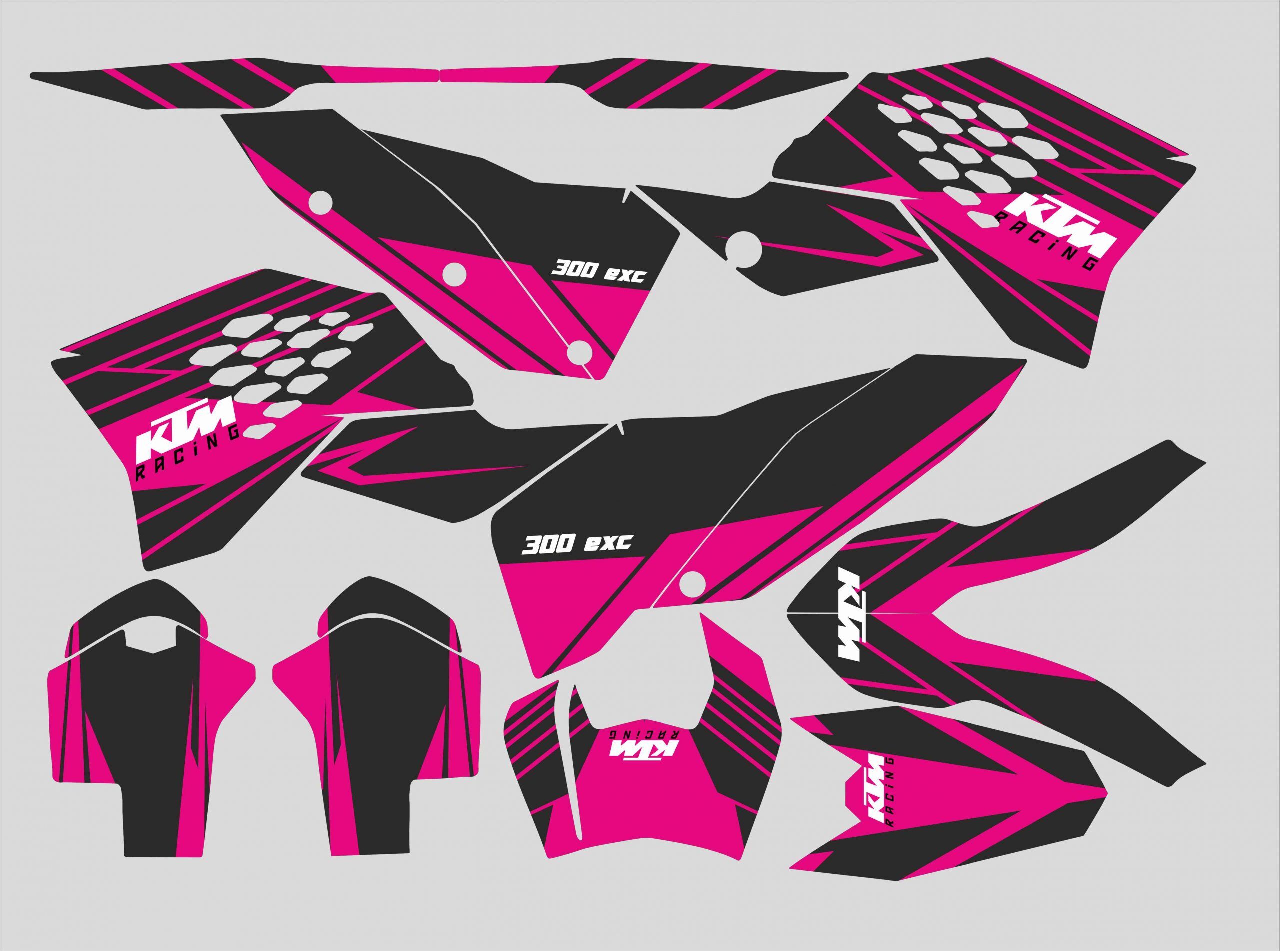 kit déco ktm sx / sxf (2007 2010) factory rose