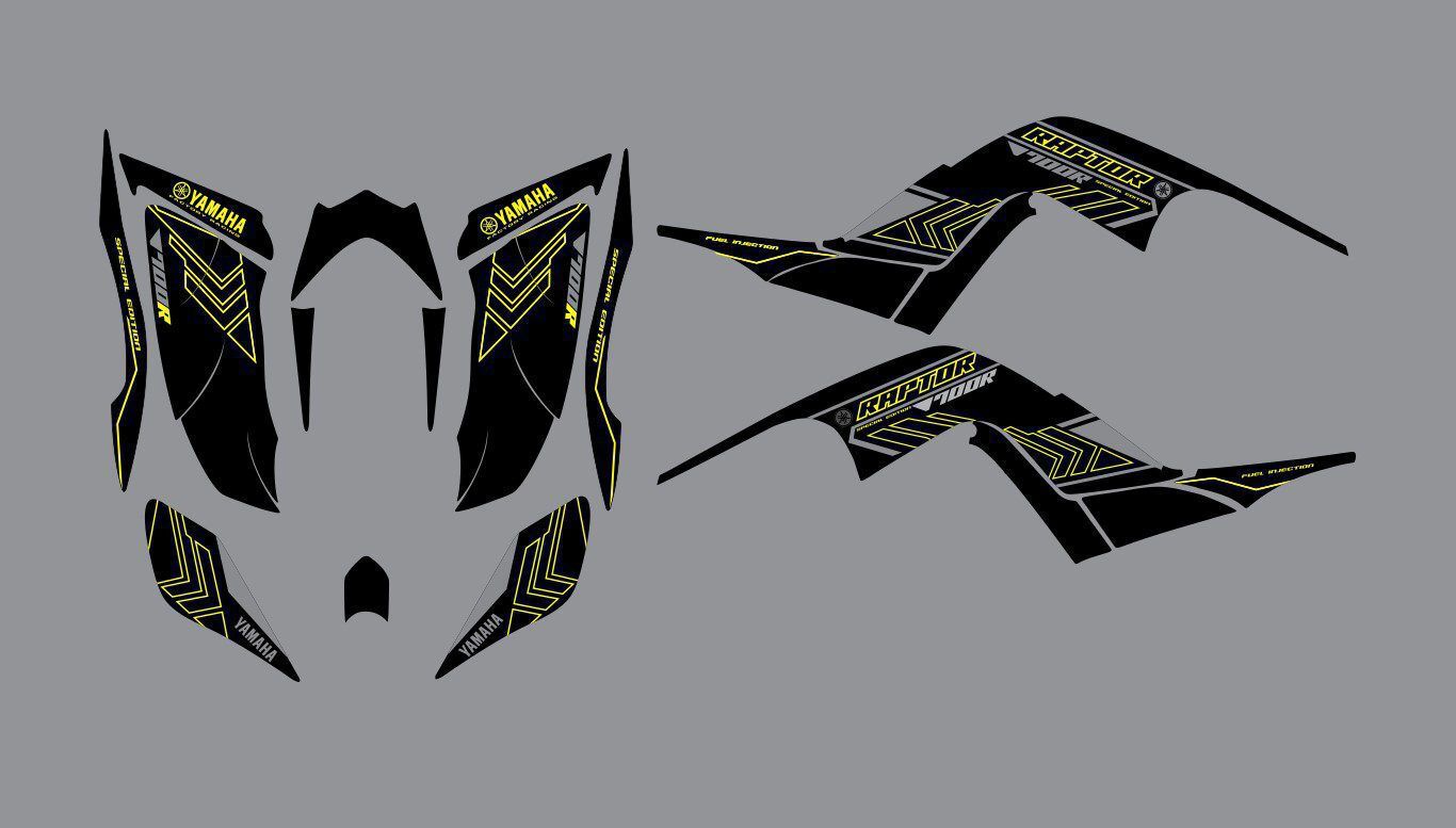 kit déco yamaha yfm 700 raptor fuel jaune
