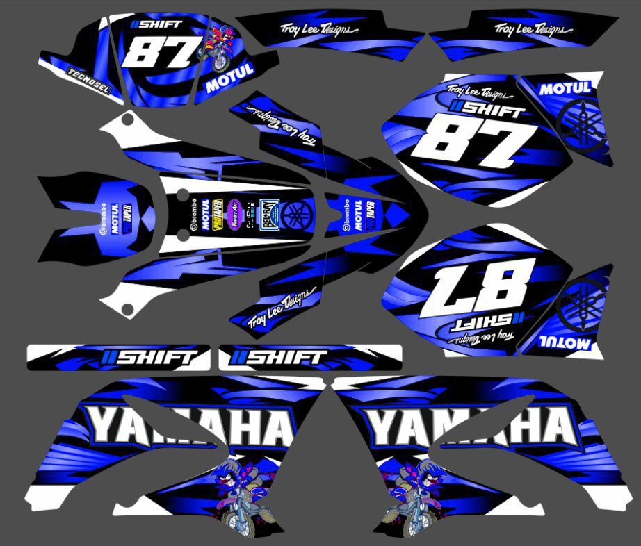 kit déco yamaha dt 50 – moto bleu