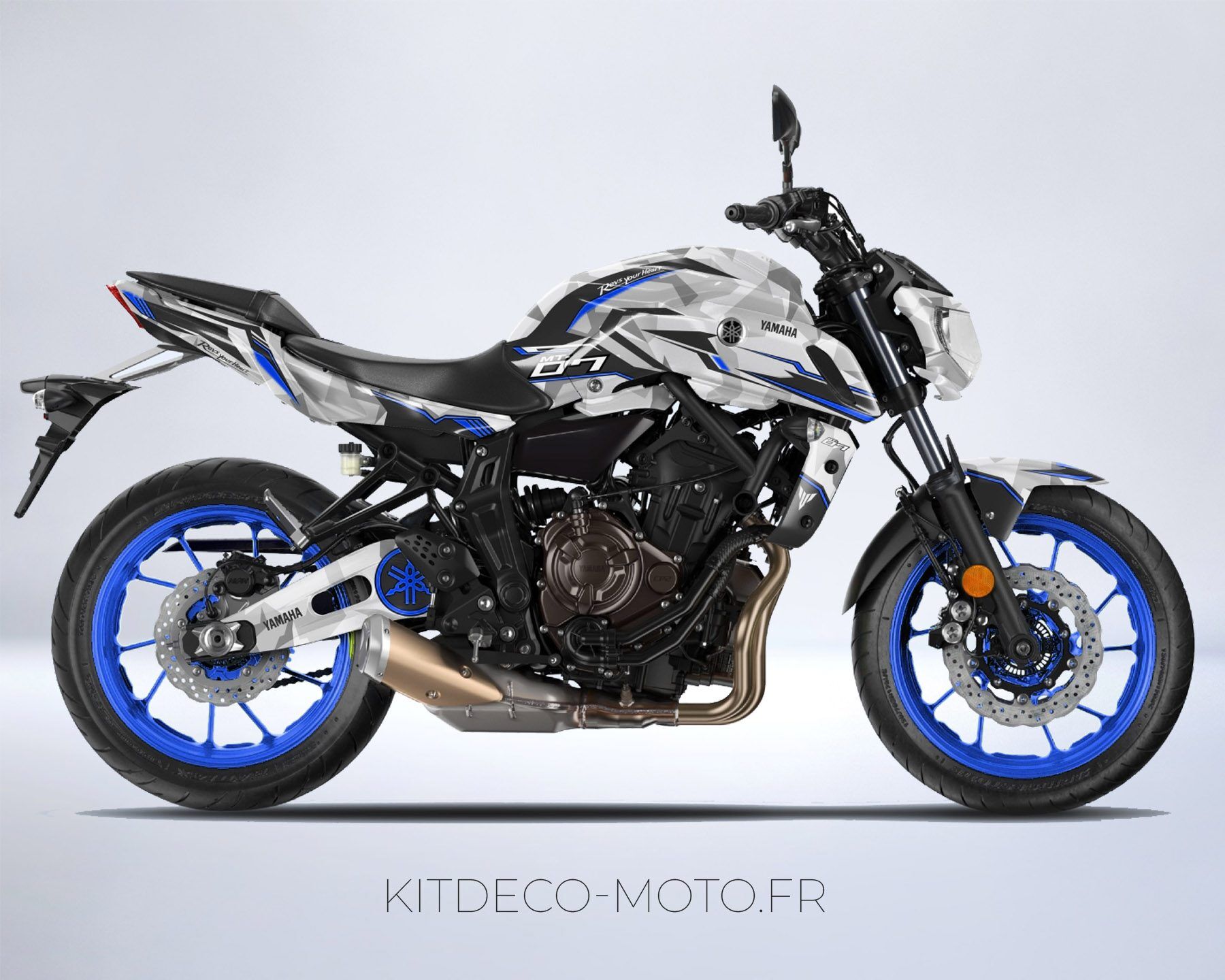 kit déco yamaha mt 07 camouflage bleu #2