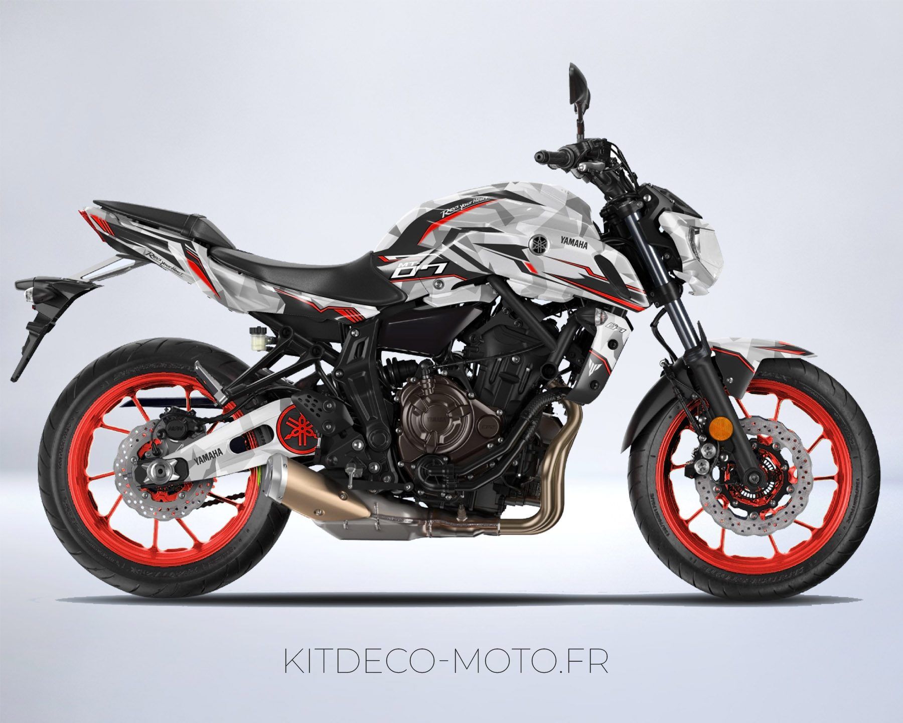 kit déco yamaha mt 07 camouflage rouge