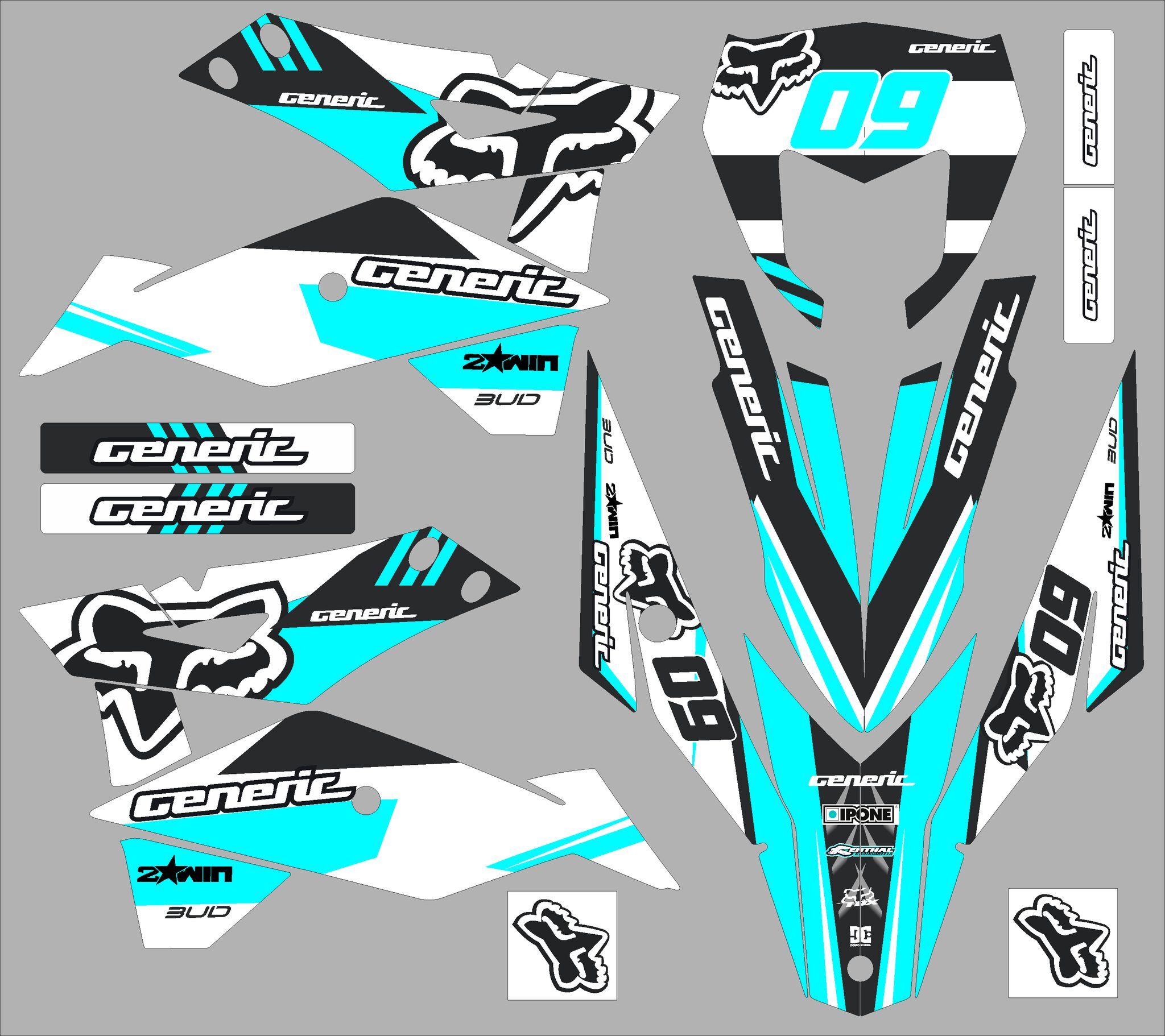 kit déco generic trigger 50 – fox cyan