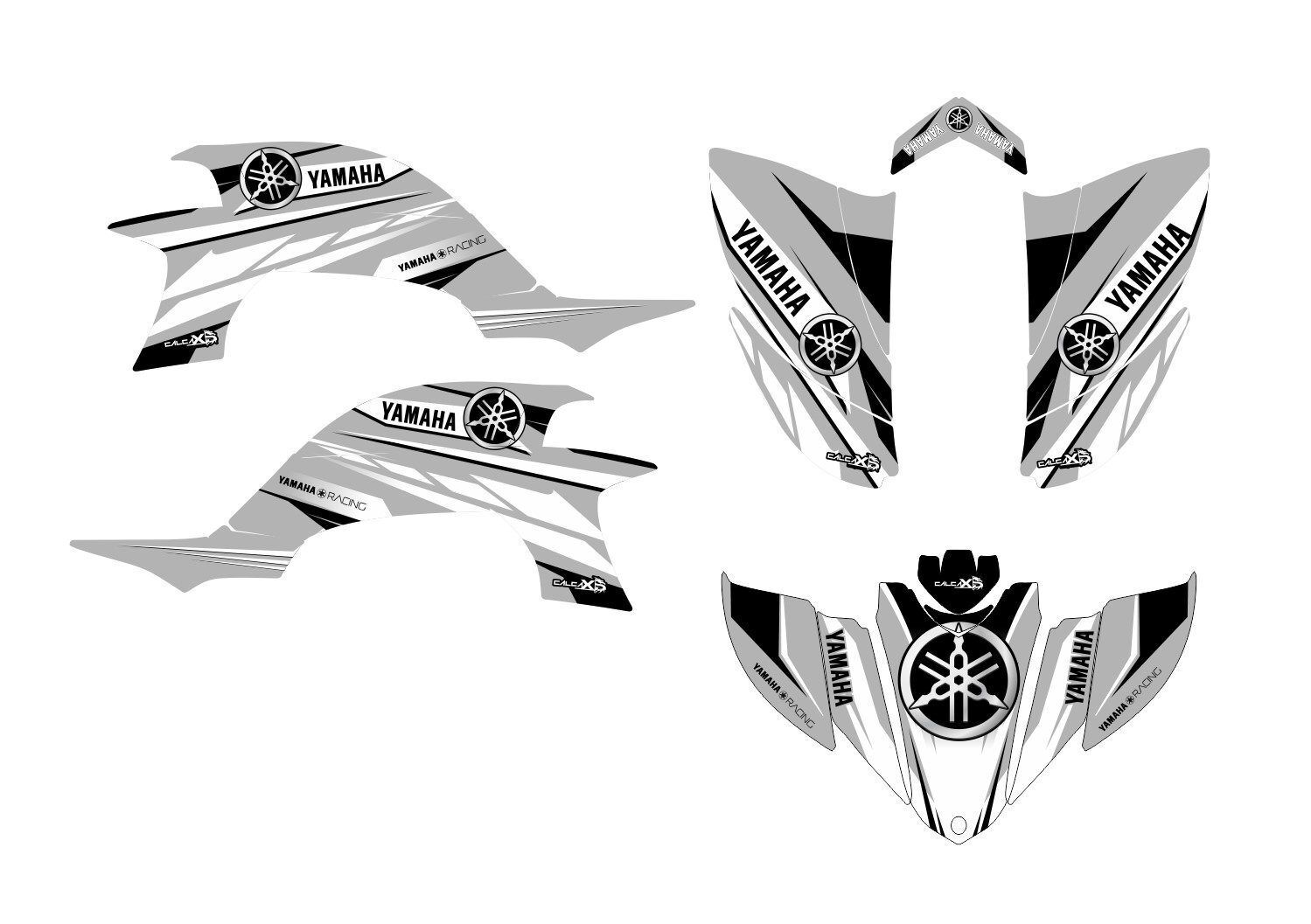 kit déco yamaha yfm 450 yfz racing gris