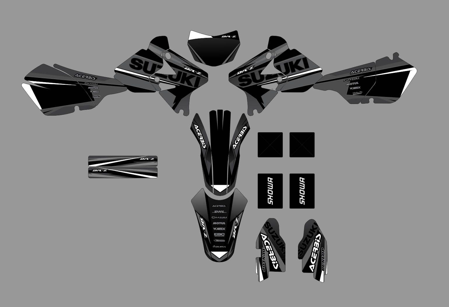 kit déco suzuki drz 400 airline blanc