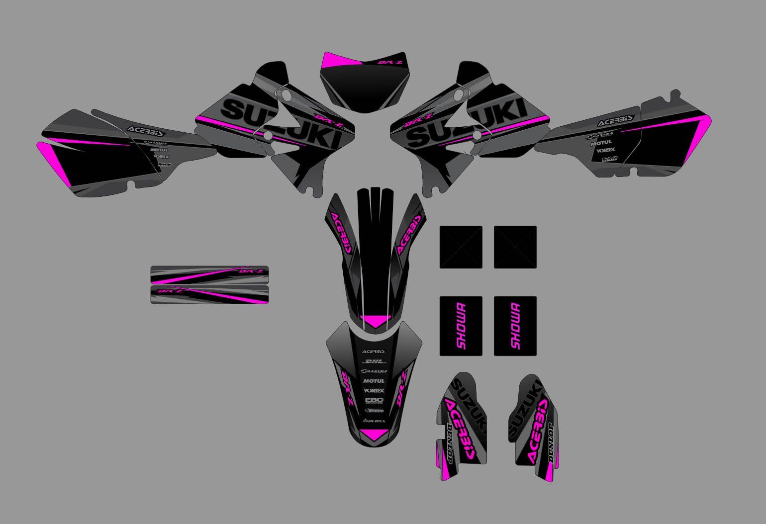 kit déco suzuki drz 400 airline rose