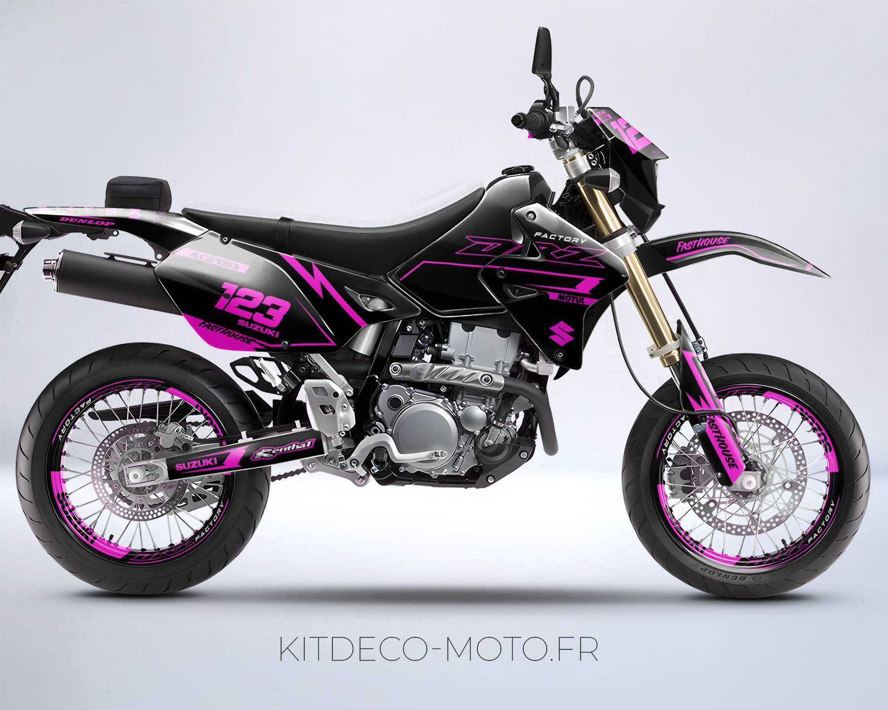 kit déco suzuki drz 400 factory noir / rose