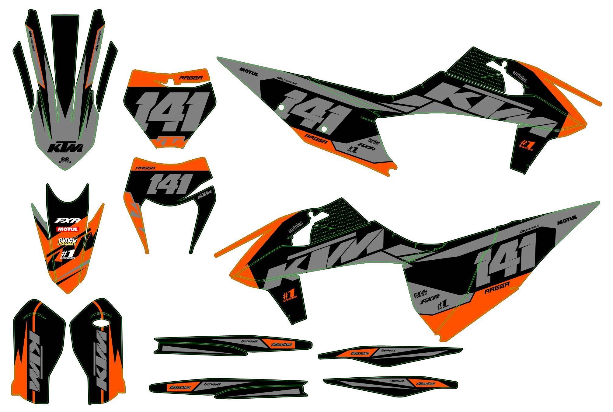 kit déco ktm exc / exc f (2020 2023) army #3