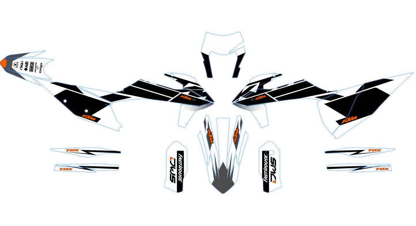 kit déco ktm exc / exc f (2020 2023) blanc