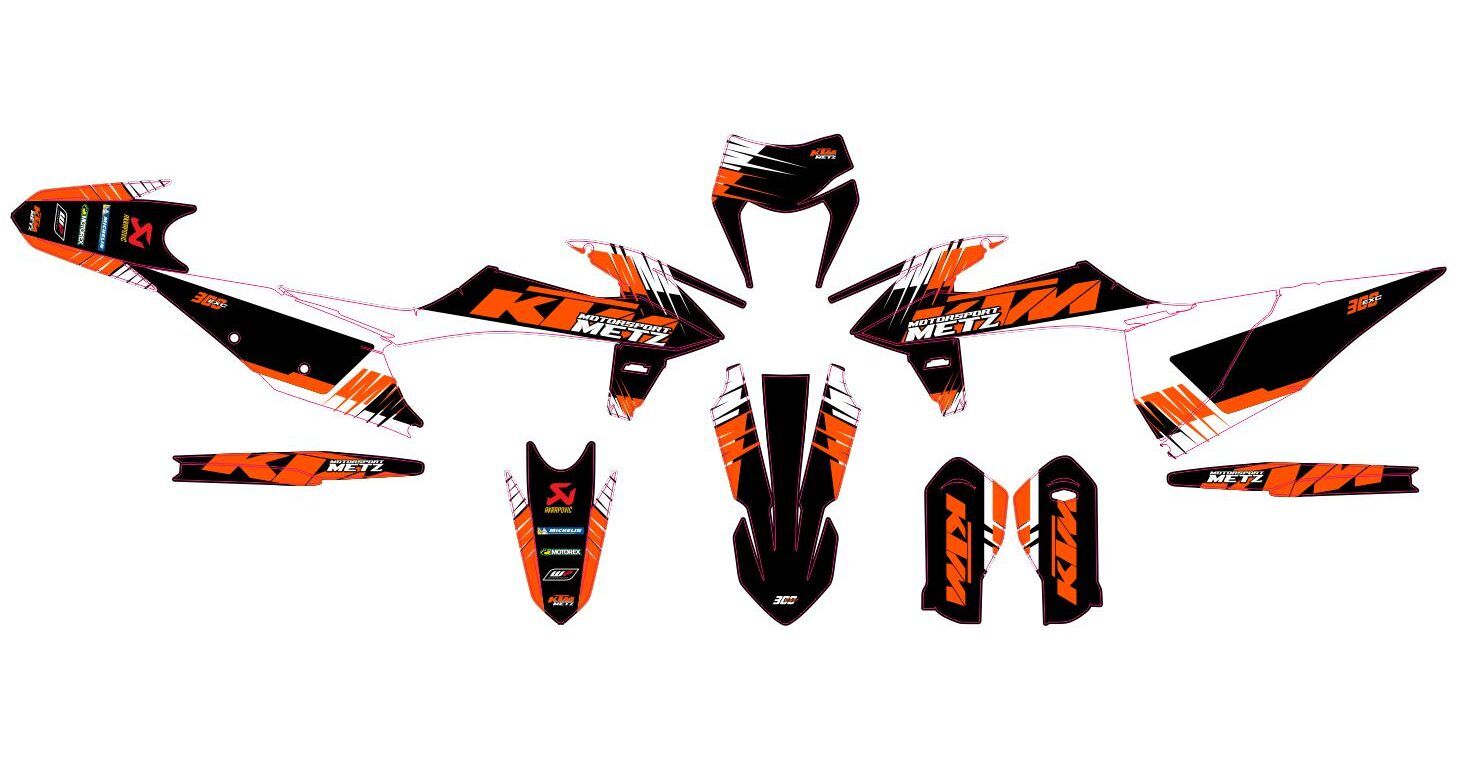 kit déco ktm exc / exc f (2020 2023) ktm metz