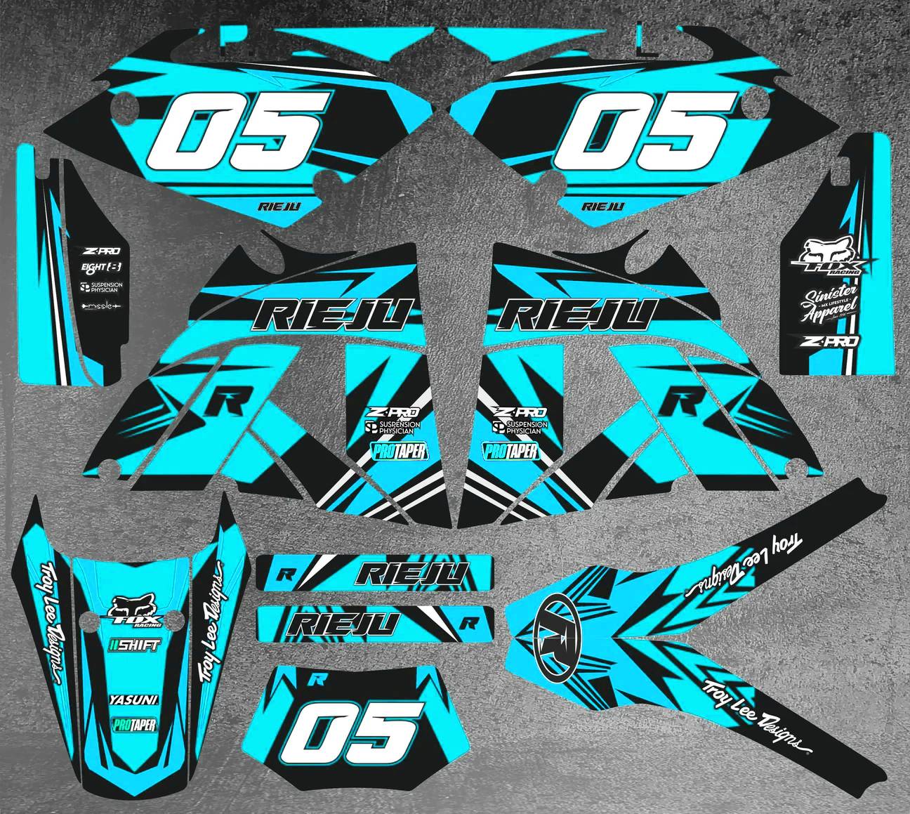 kit déco rieju 50 mrx craft cyan