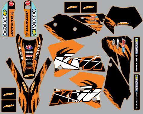 kit déco ktm exc / exc f (2004 2007) type origine