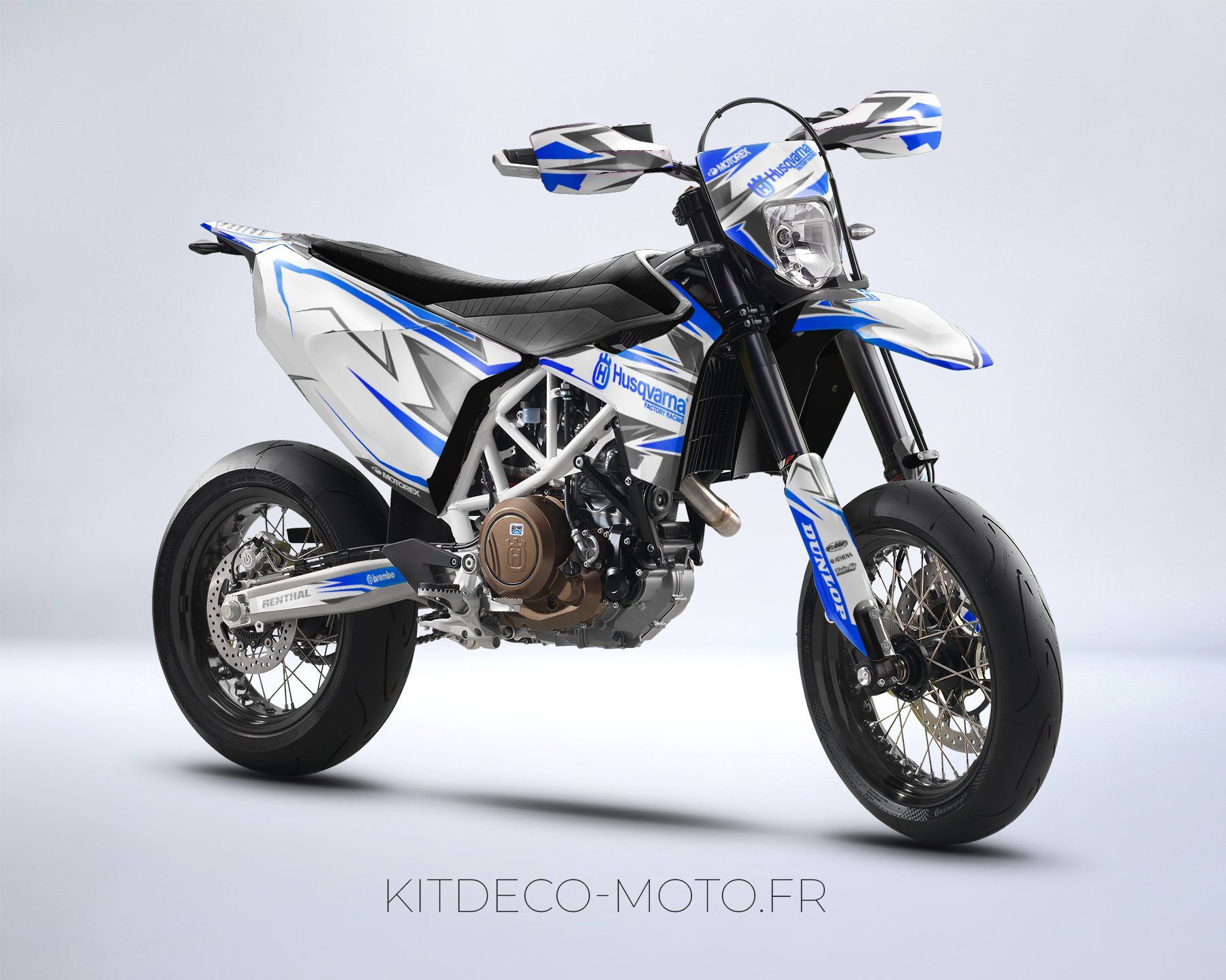 kit déco husqvarna 701 sm colors mixt blanc / bleu