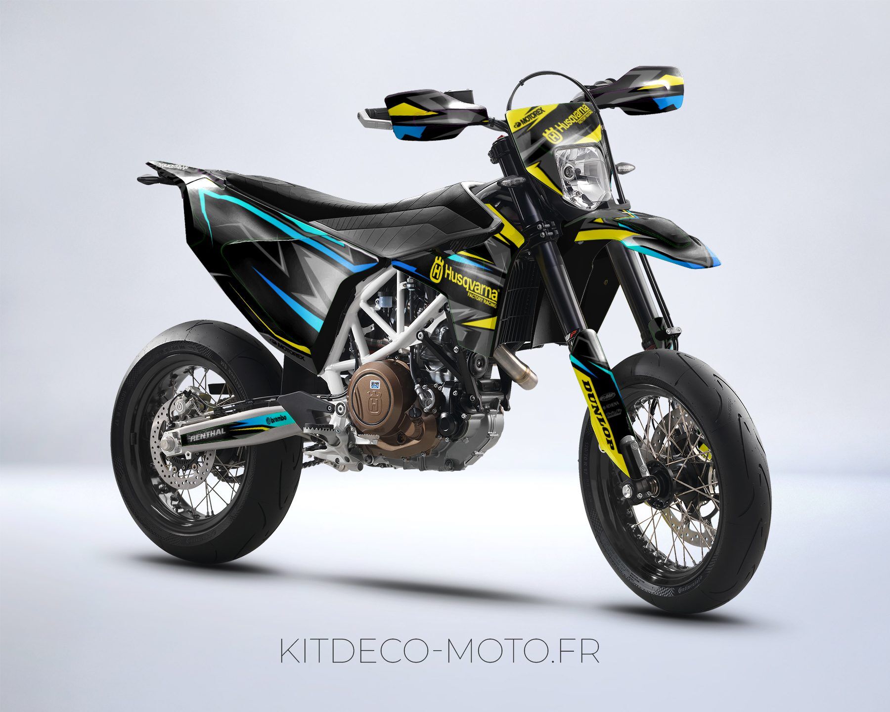 kit déco husqvarna 701 sm colors mixt bleu / jaune