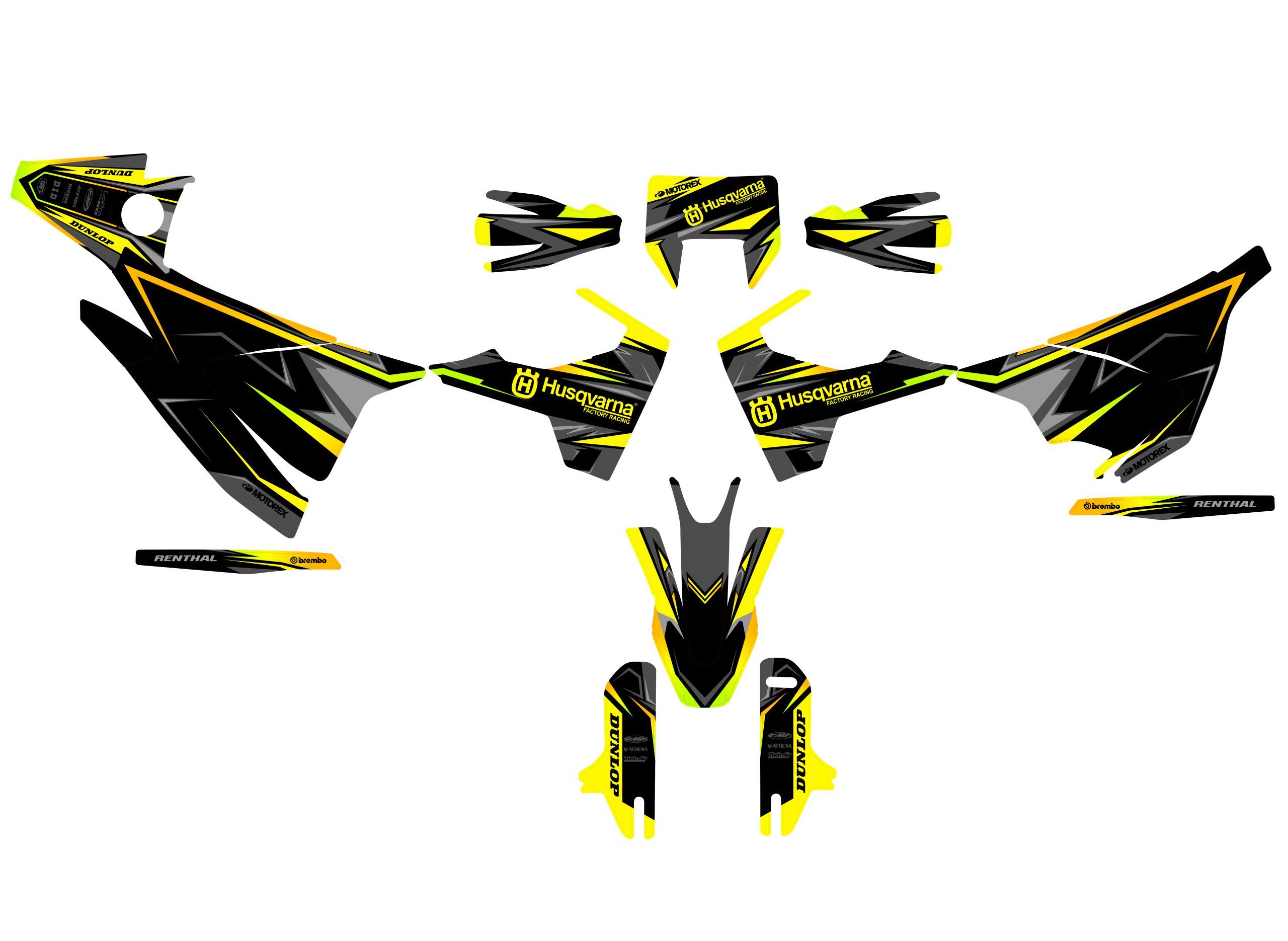 kit déco husqvarna 701 sm colors mixt jaune