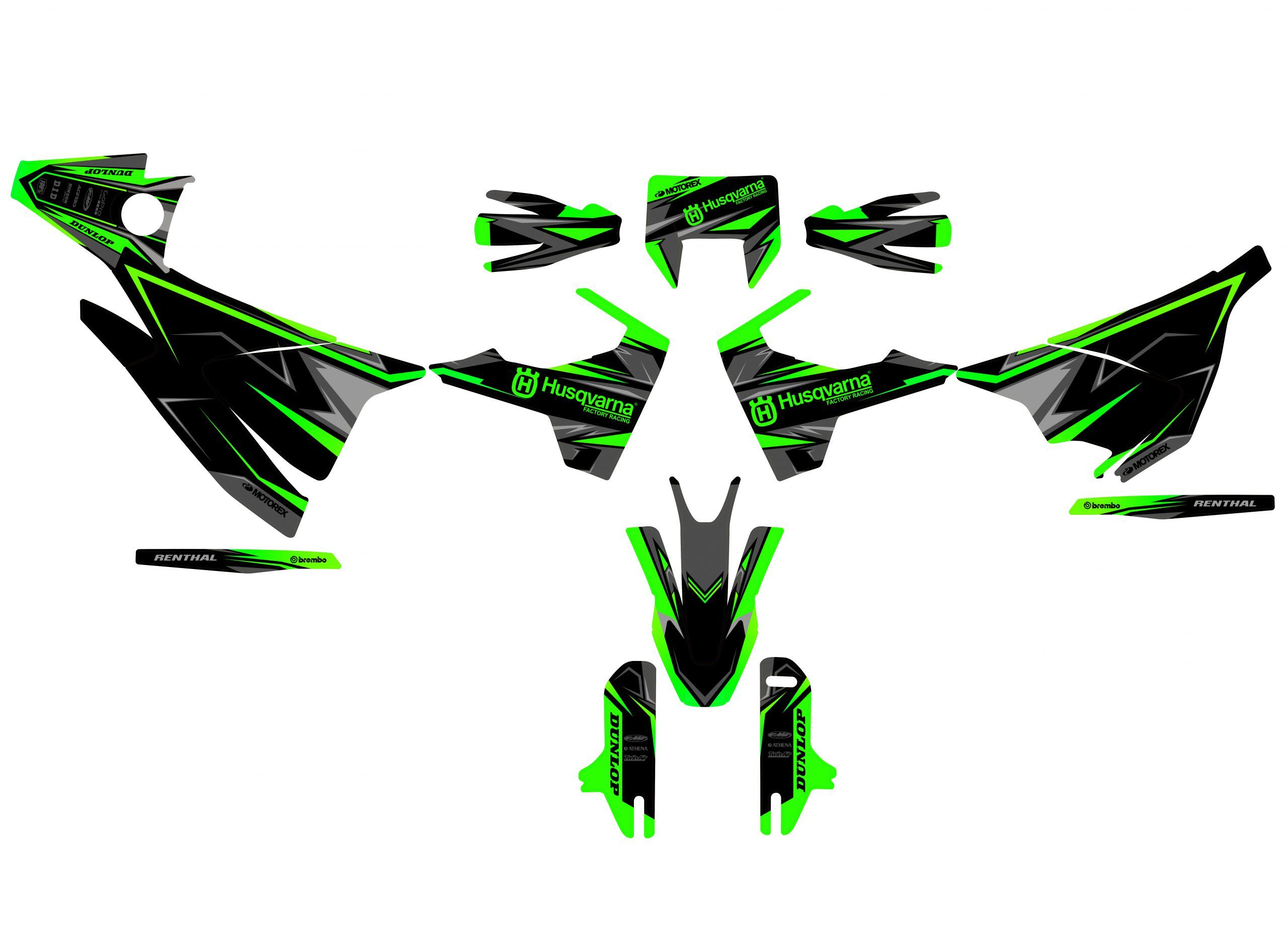 kit déco husqvarna 701 sm colors mixt vert