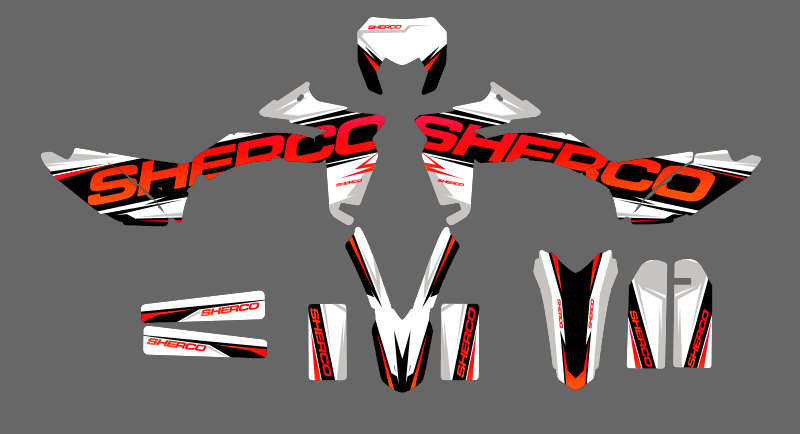 kit déco sherco 50 sm – fusion rouge