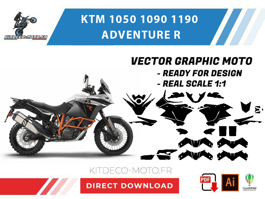 template ktm 1050 1090 1190 adventure r vector