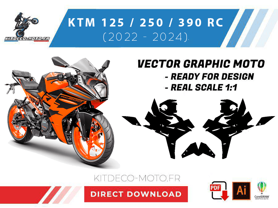 template ktm 125 250 390 rc (2022 2024) vector
