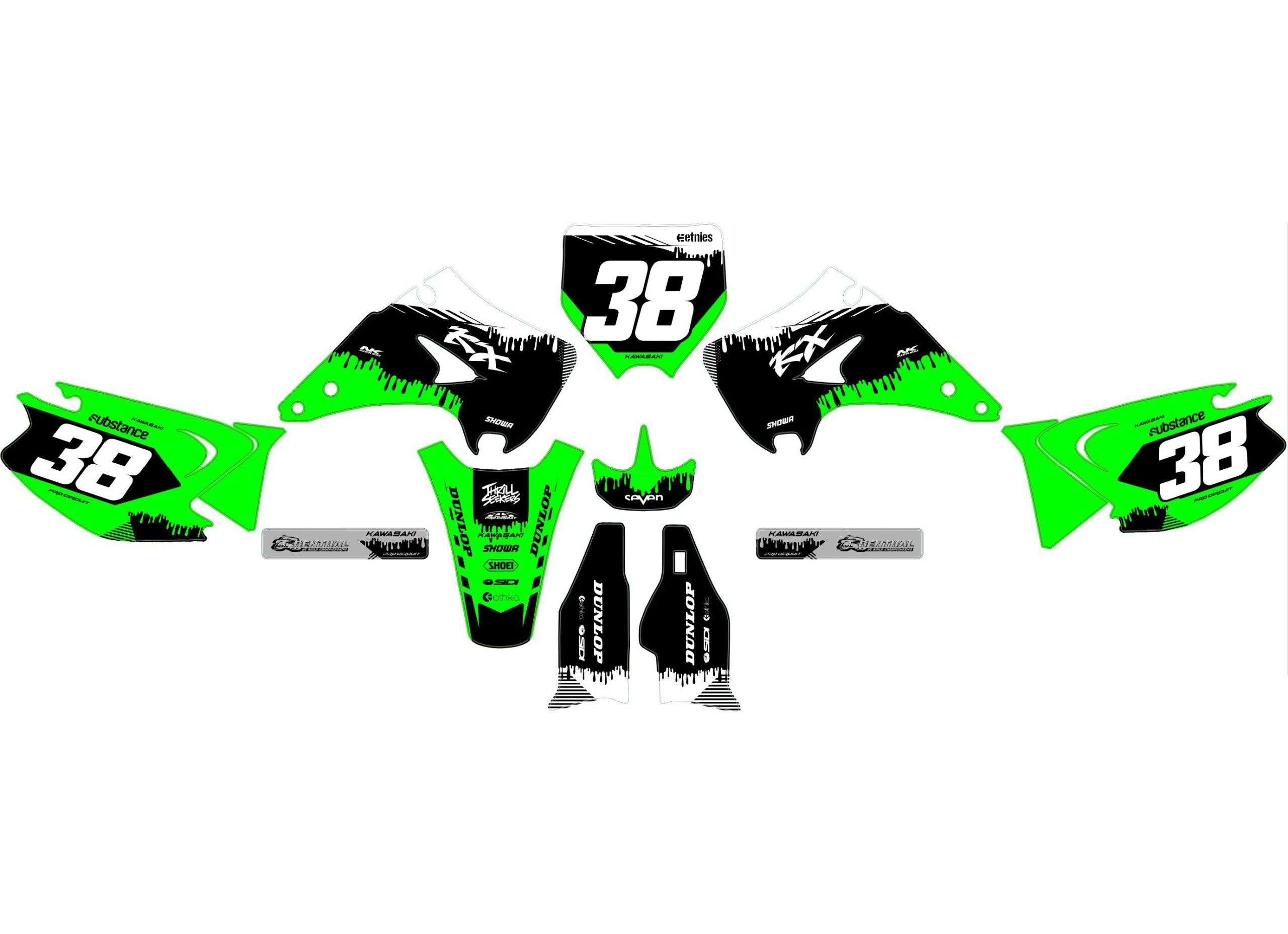 kit déco kawasaki 125 / 250 (2003 2008) factory