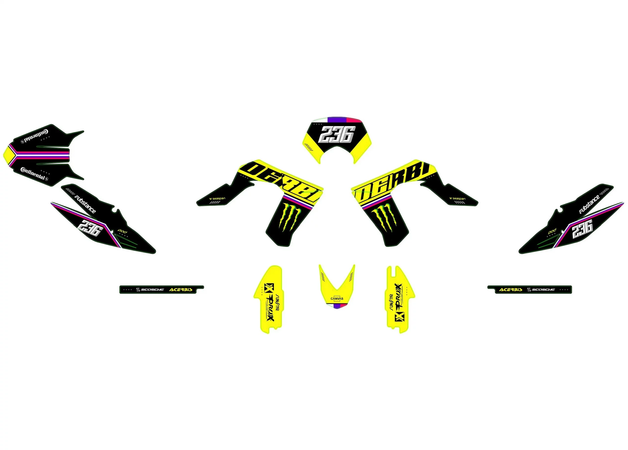 kit déco derbi 50 drd pro monster