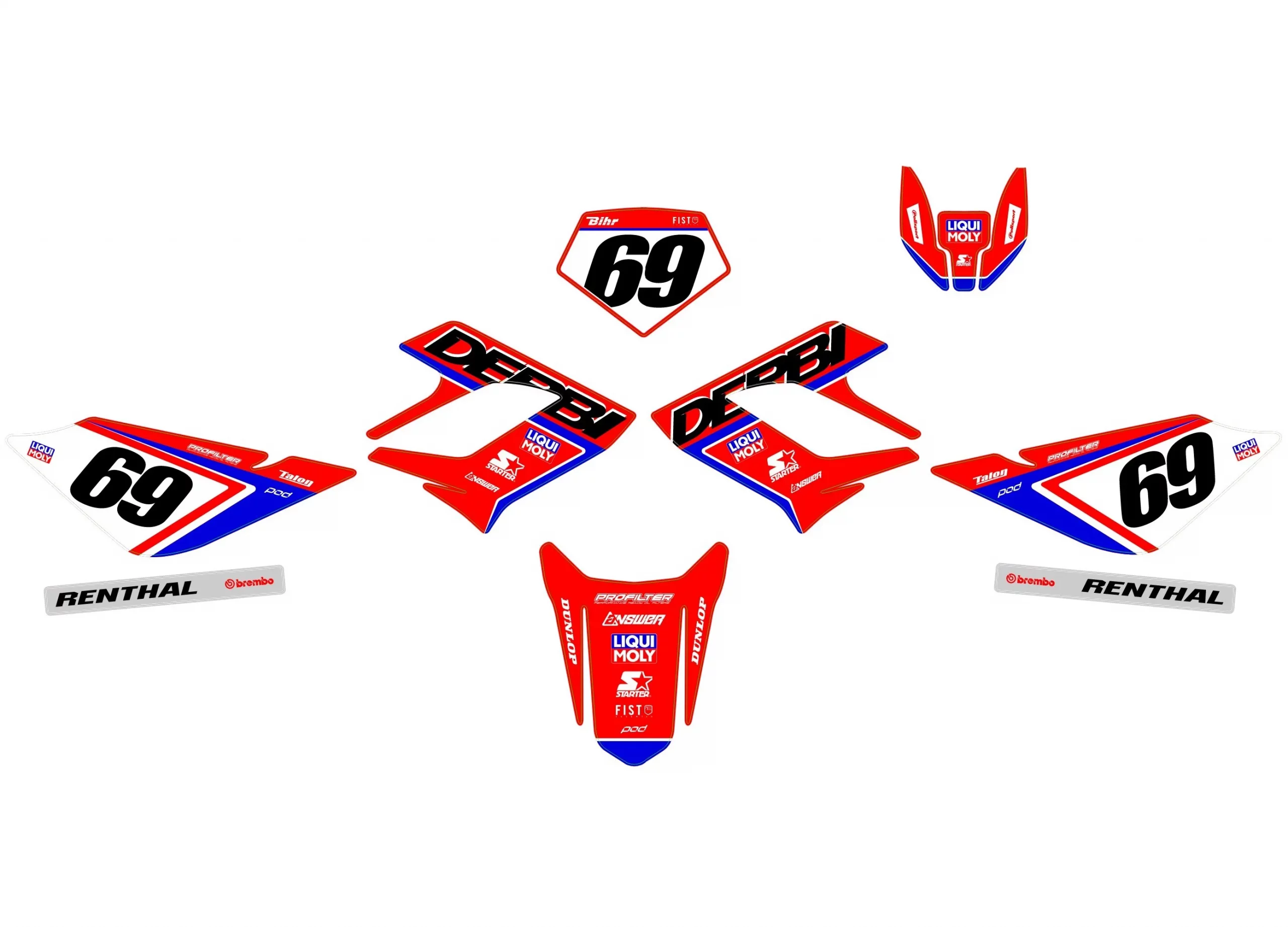 kit déco derbi 50 drd racing moly