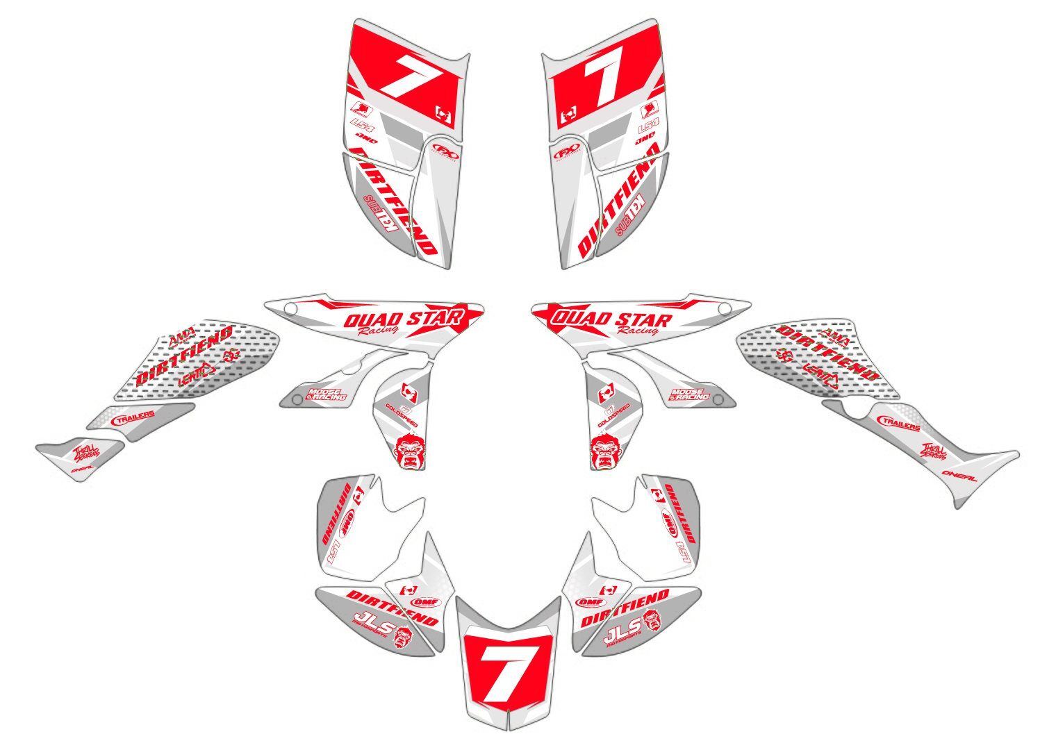 kit déco honda 450 trx blanc