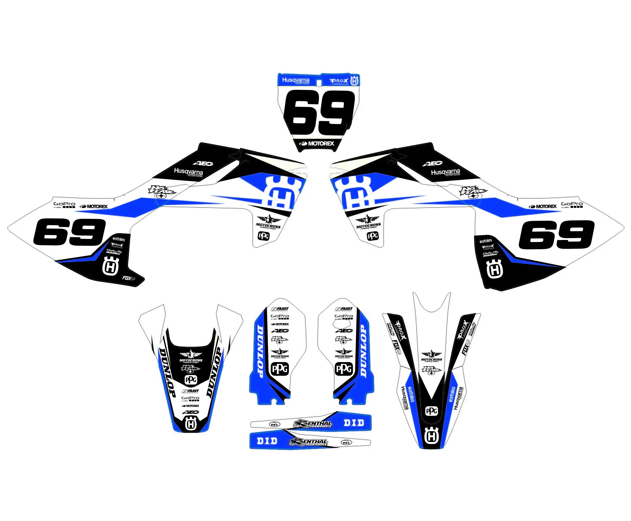 kit déco husqvarna 85 tc (2018 2024) race bleu