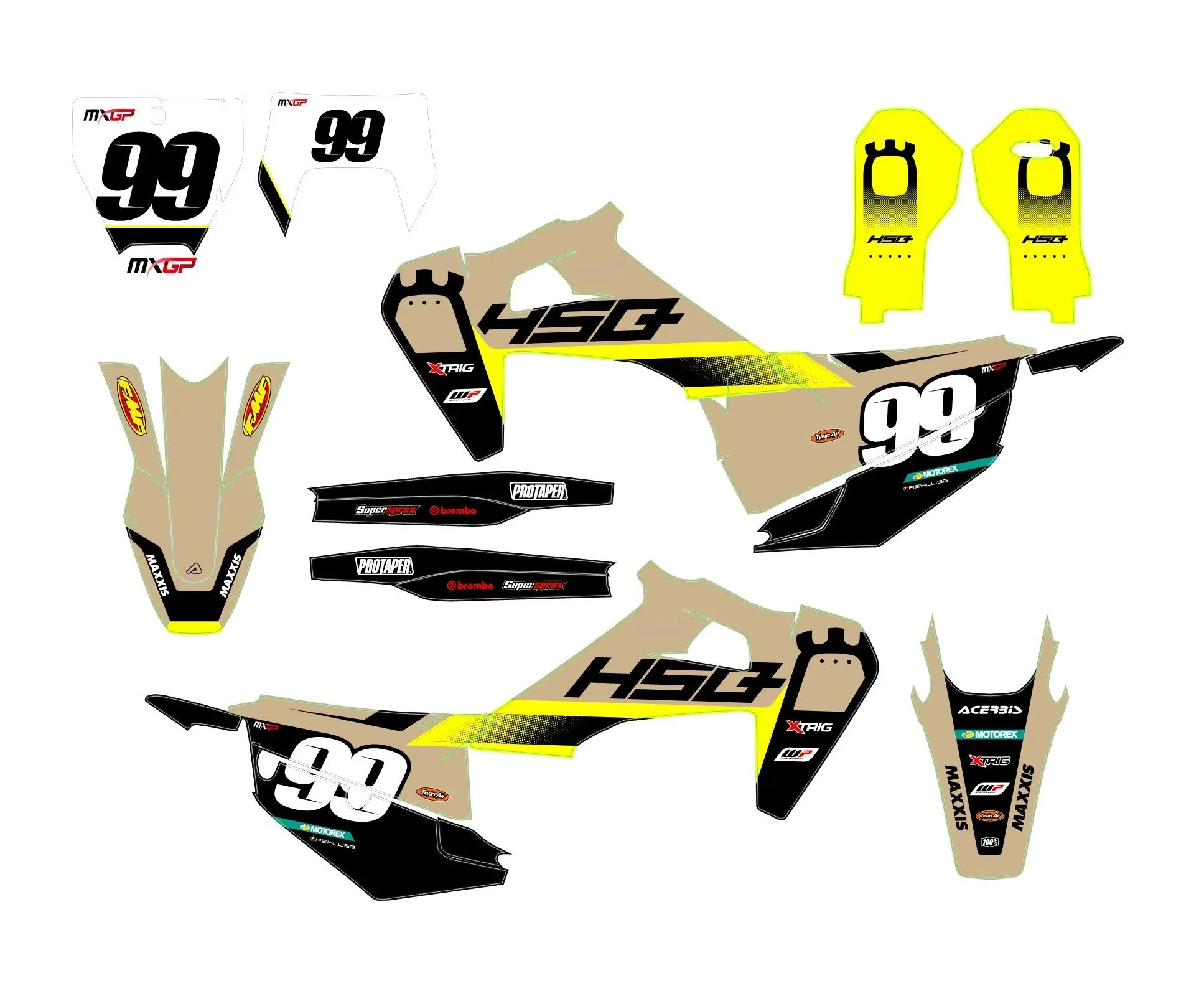 kit déco husqvarna tc / fc / fs (2019 2022) race marron