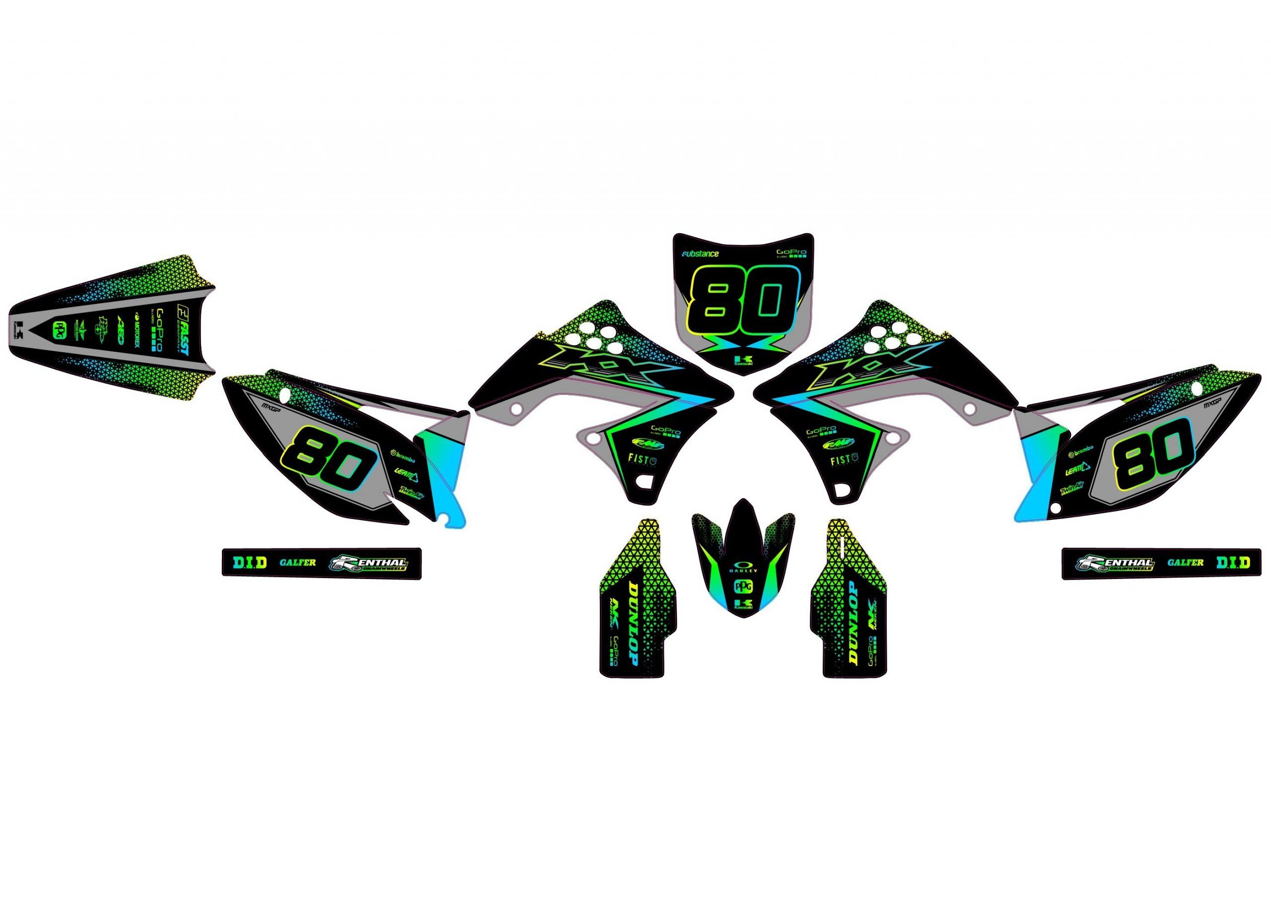 kit déco kawasaki 250 kxf (2009 2012) line