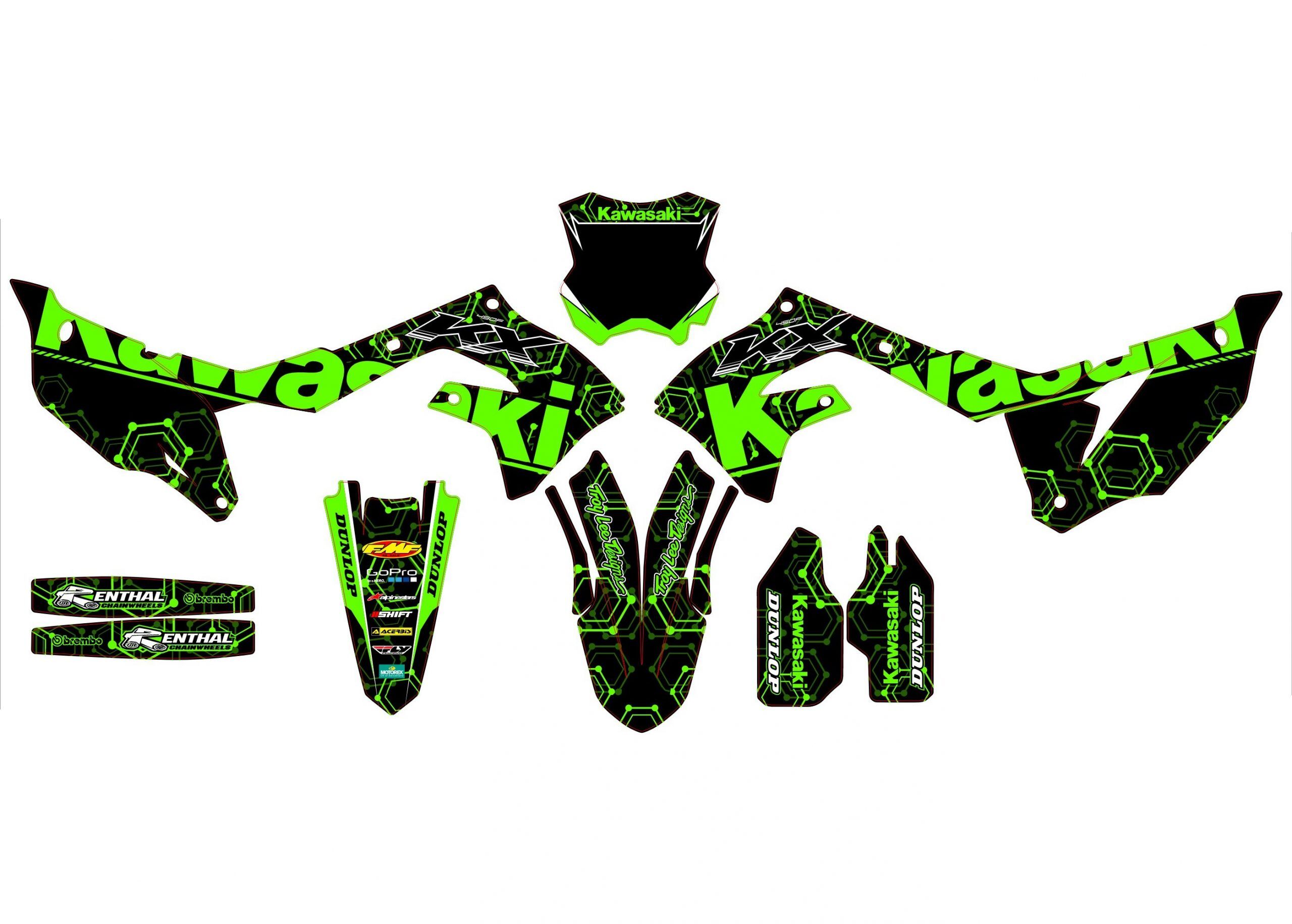 kit déco kawasaki 250 kxf (2021 2024) geometric