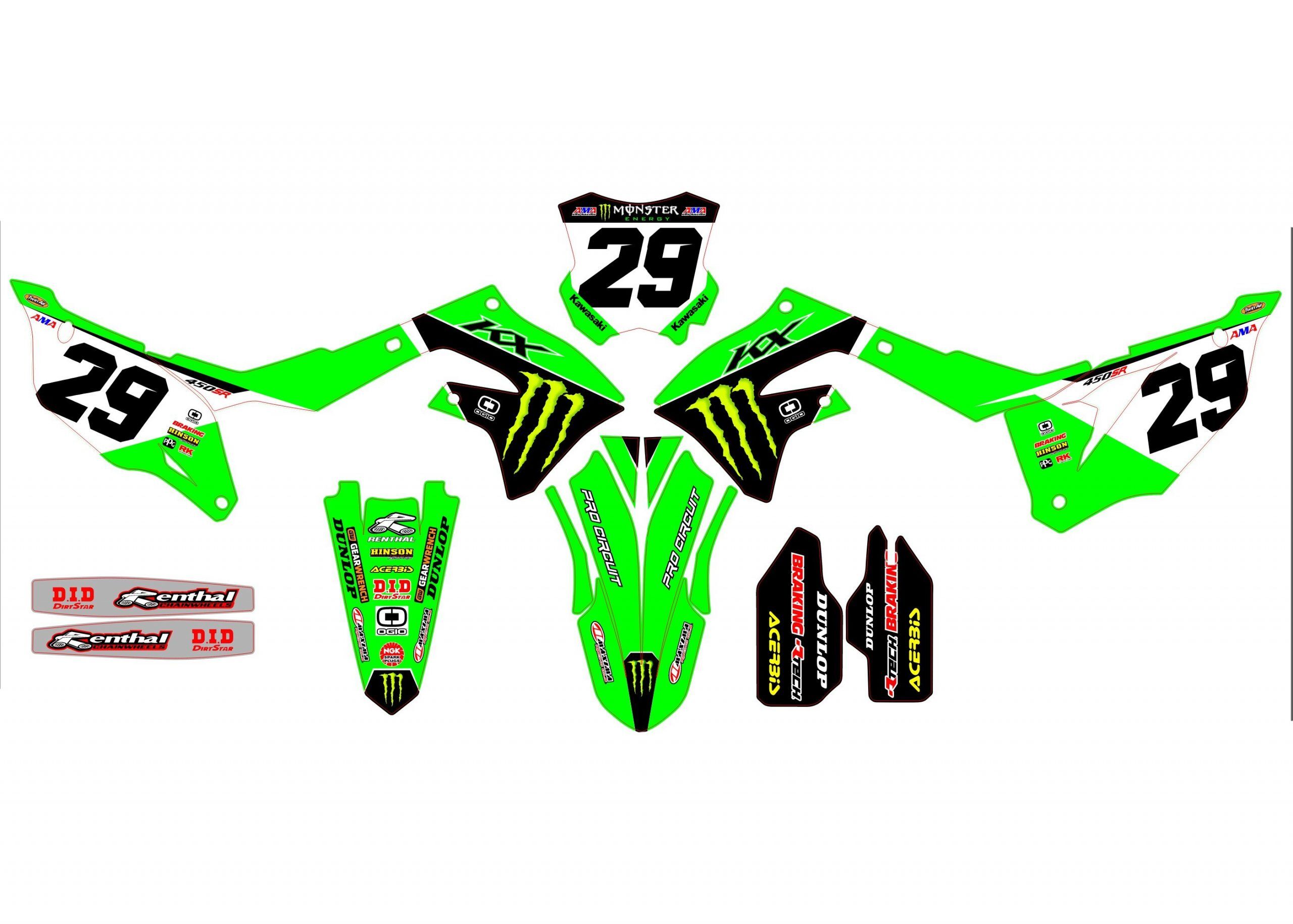 kit déco kawasaki 250 kxf (2021 2024) monster #4